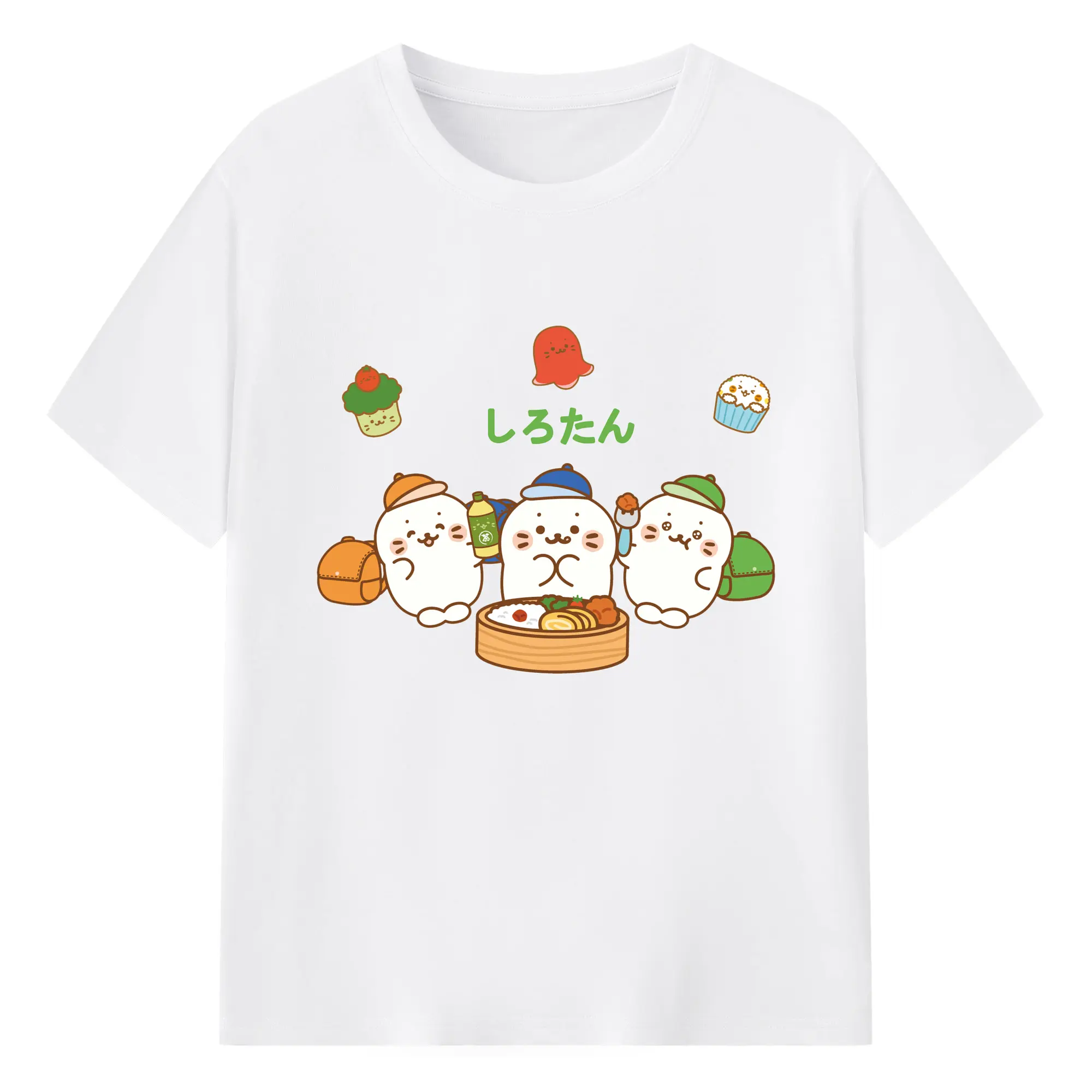 しろたんおしゃれまとめの人気アイデア - 綿100％ 半袖Tシャツ ・ フロントプリント ・ 快適 通気性 ・ 日常使い 散歩 スポーツ用