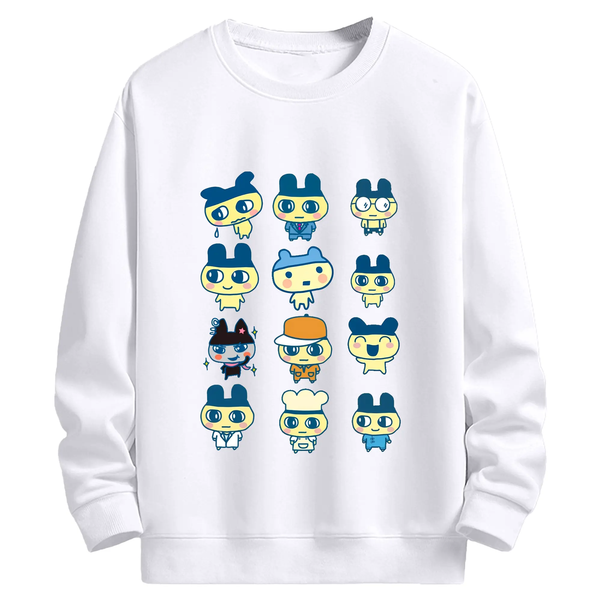 2025年最新 たまごっち ファン必見 - 高品質 クルーネック スウェット ・ コットン59％ ポリエステル41％ ・ ユニセックス 長袖 トレーナー ・ カジュアル デイリー スポーツ 散歩用