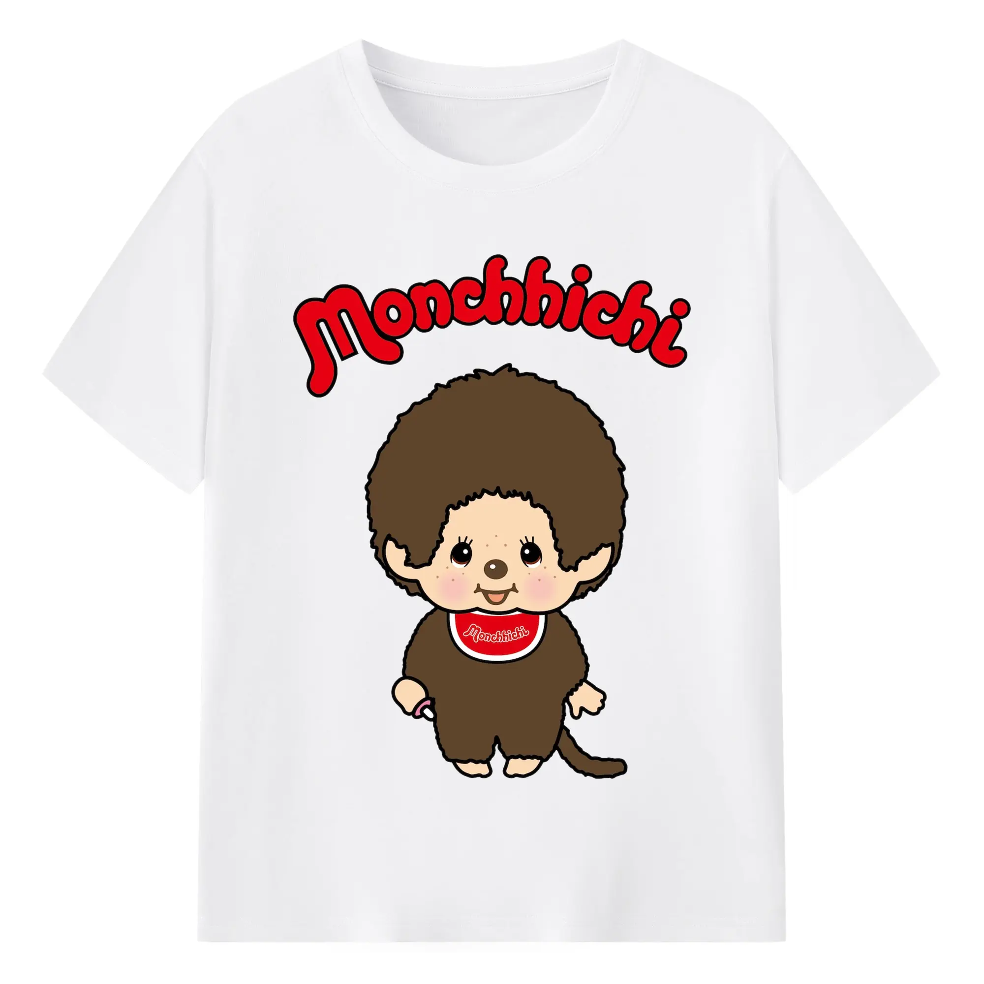 おしゃれ モンチッチ ミニマルスタイル - 綿100％ 半袖Tシャツ ・ フロントプリント ・ 快適 通気性 ・ 日常使い 散歩 スポーツ用