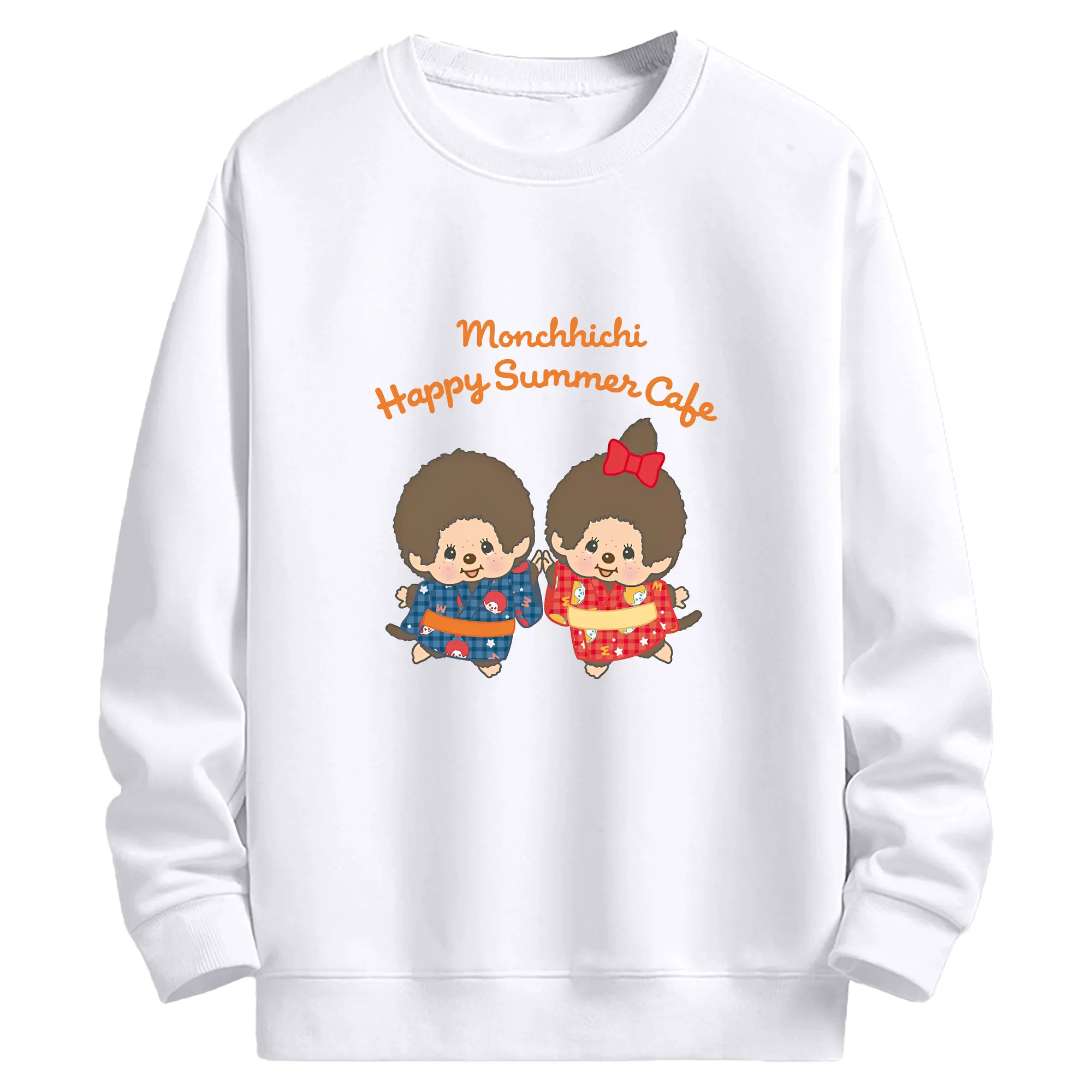 モンチッチ×着物デザイン 日本の伝統×可愛いキャラクター - 高品質 クルーネック スウェット ・ コットン59％ ポリエステル41％ ・ ユニセックス 長袖 トレーナー ・ カジュアル デイリー スポーツ 散歩用