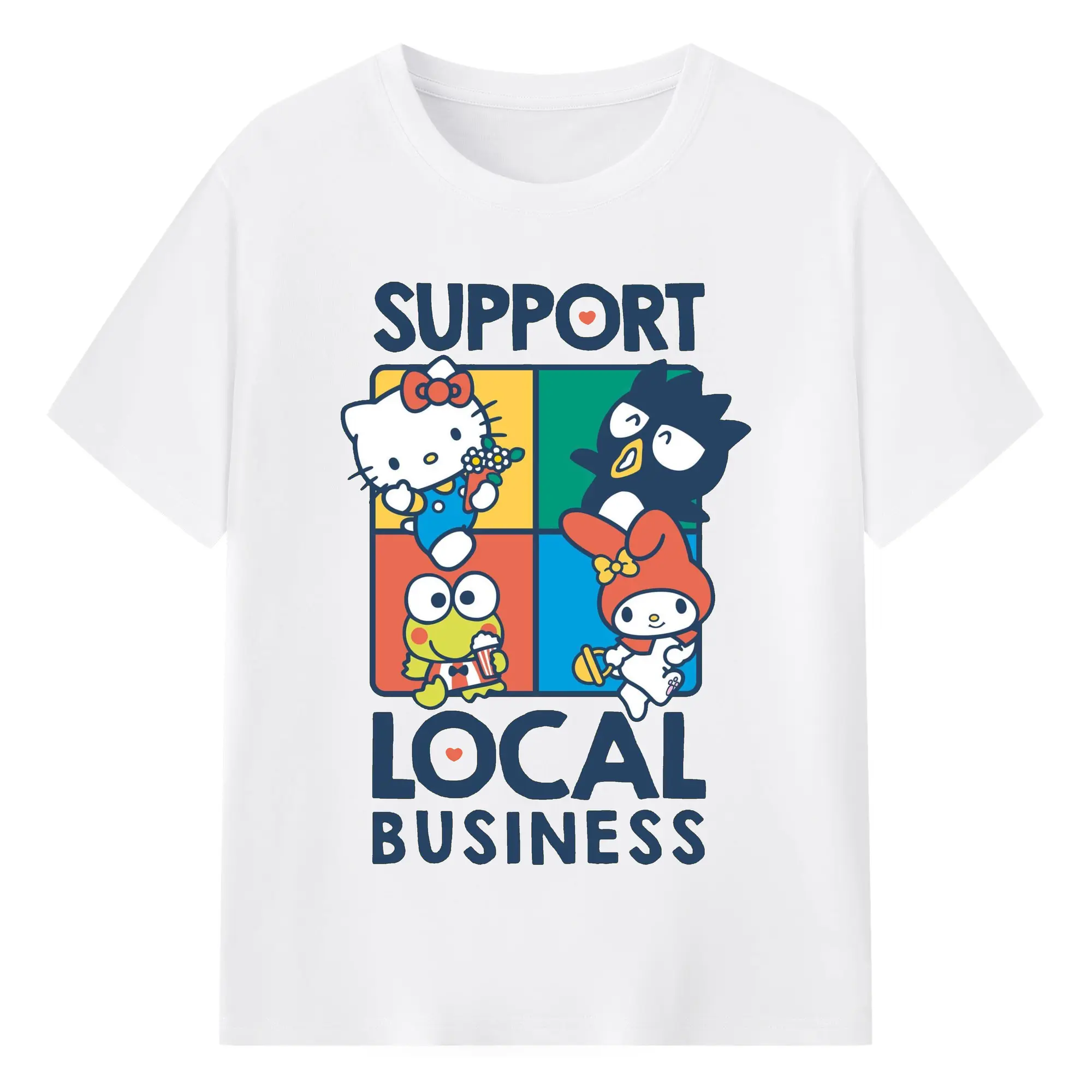 サンリオ みんな大好き キャラクター - 綿100％ 半袖Tシャツ ・ フロントプリント ・ 快適 通気性 ・ 日常使い 散歩 スポーツ用