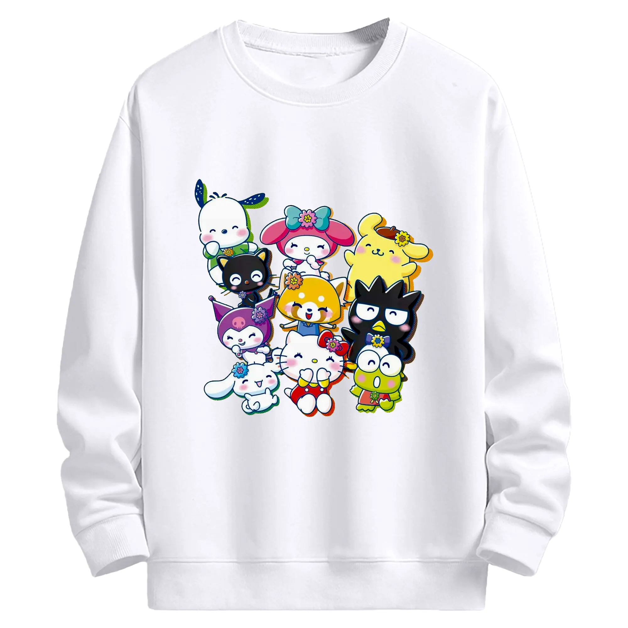 【人気急上昇】サンリオ 新作キャラクター - 高品質 クルーネック スウェット ・ コットン59％ ポリエステル41％ ・ ユニセックス 長袖 トレーナー ・ カジュアル デイリー スポーツ 散歩用