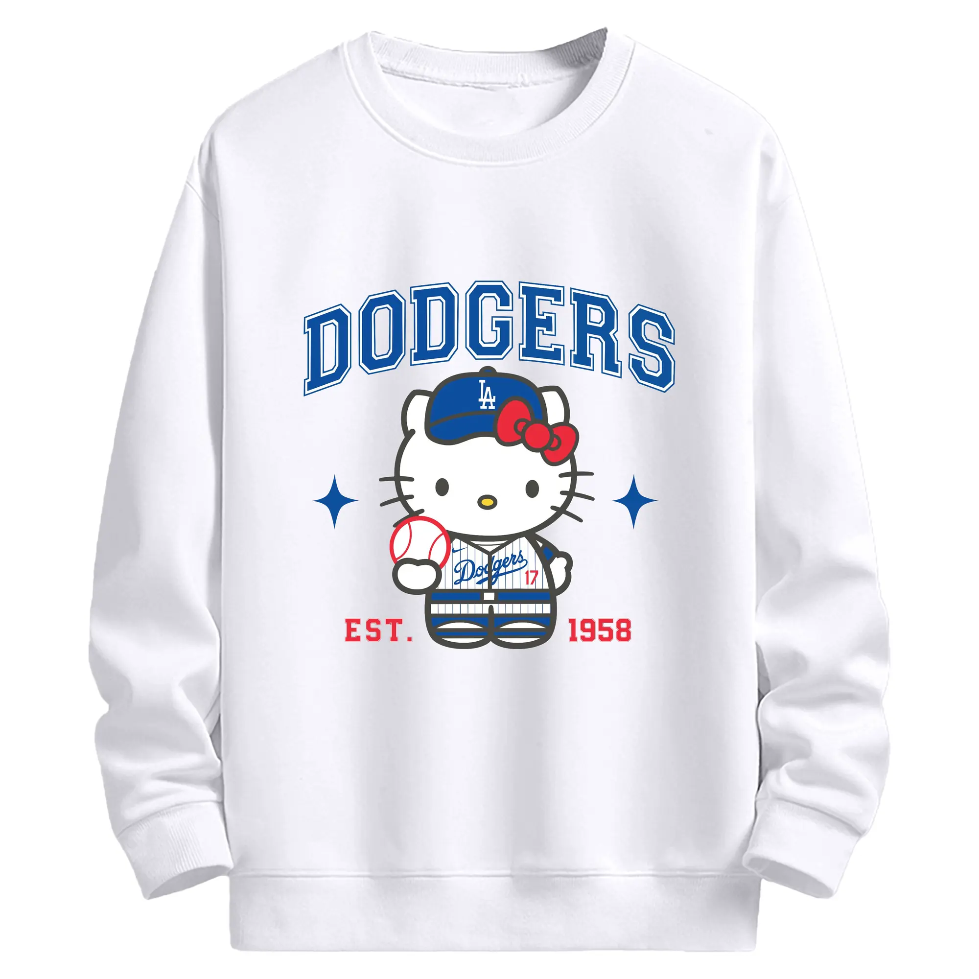 大谷翔平 × ハローキティ ドリームコラボ - 高品質 クルーネック スウェット ・ コットン59％ ポリエステル41％ ・ ユニセックス 長袖 トレーナー ・ カジュアル デイリー スポーツ 散歩用