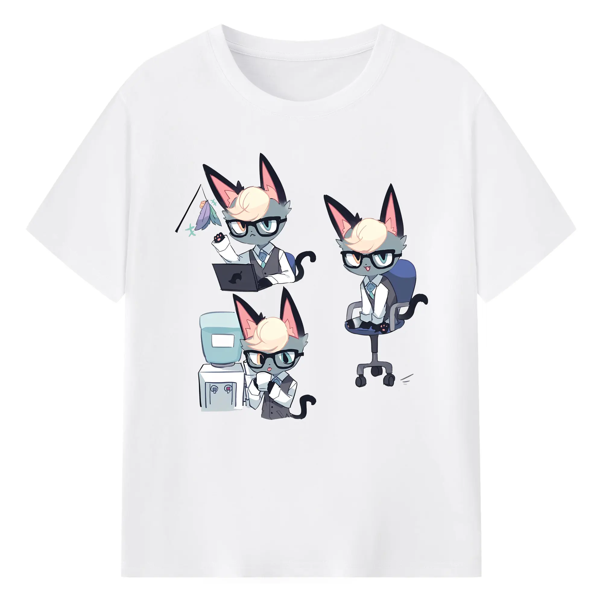 どうぶつの森 レイモンド キャラクター - 綿100％ 半袖Tシャツ ・ フロントプリント ・ 快適 通気性 ・ 日常使い 散歩 スポーツ用