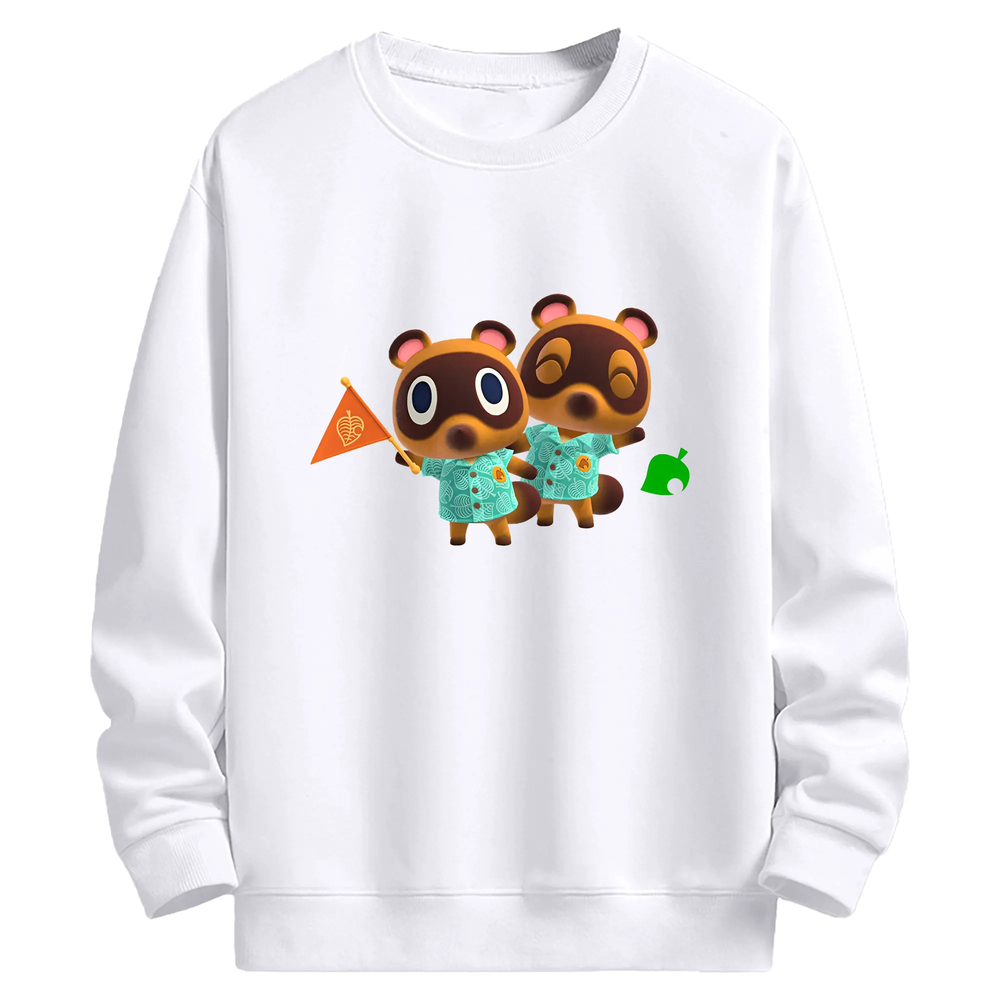 【人気急上昇】たぬきち グッズ風デザイン - 高品質 クルーネック スウェット ・ コットン59％ ポリエステル41％ ・ ユニセックス 長袖 トレーナー ・ カジュアル デイリー スポーツ 散歩用