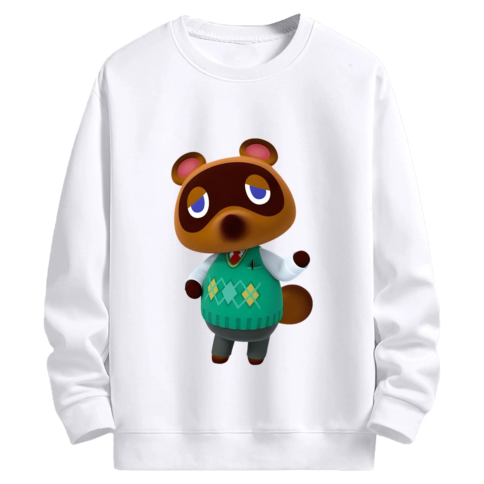 【新作】たぬきち ファン必見 - 高品質 クルーネック スウェット ・ コットン59％ ポリエステル41％ ・ ユニセックス 長袖 トレーナー ・ カジュアル デイリー スポーツ 散歩用