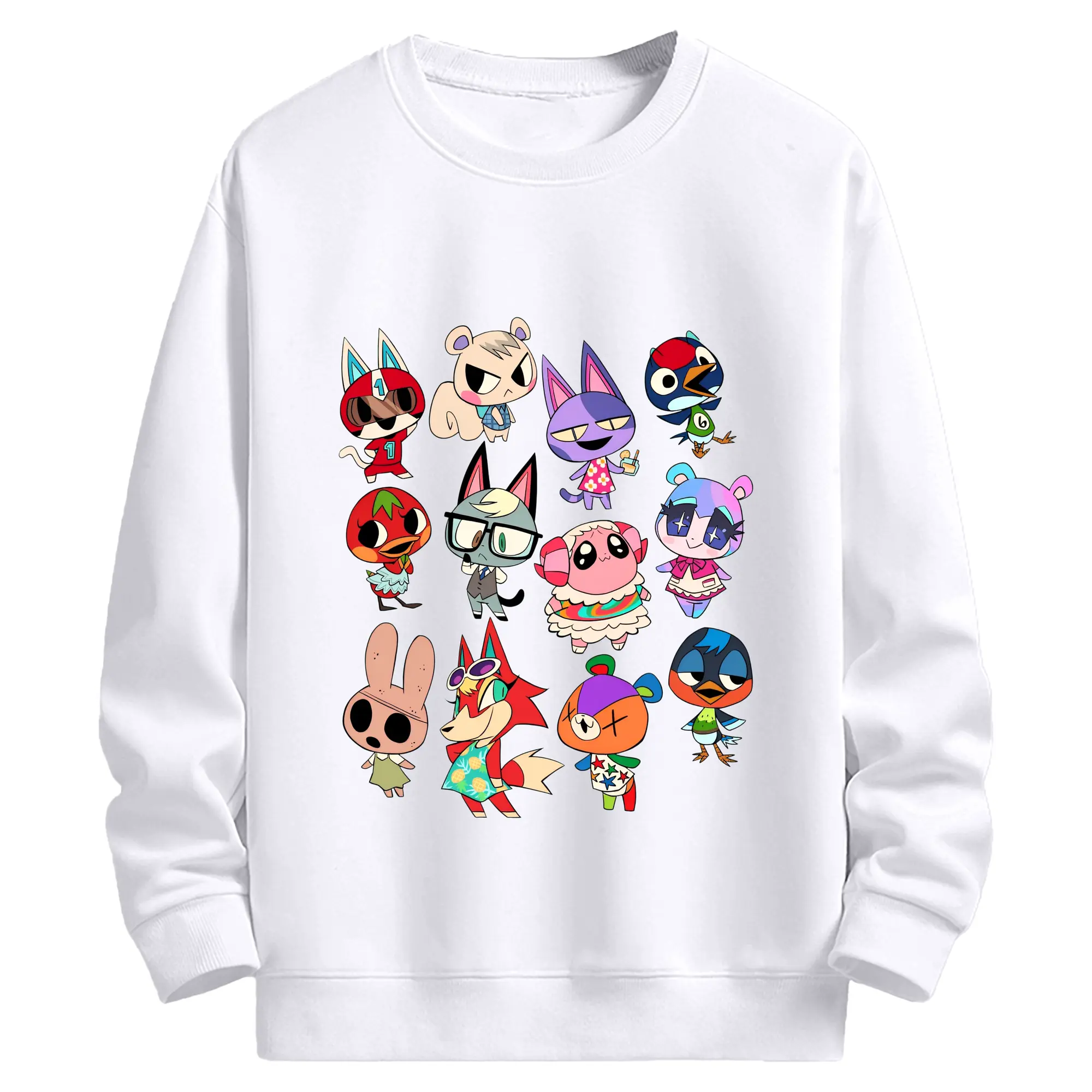どうぶつの森 ファン必見 グッズ風 - 高品質 クルーネック スウェット ・ コットン59％ ポリエステル41％ ・ ユニセックス 長袖 トレーナー ・ カジュアル デイリー スポーツ 散歩用