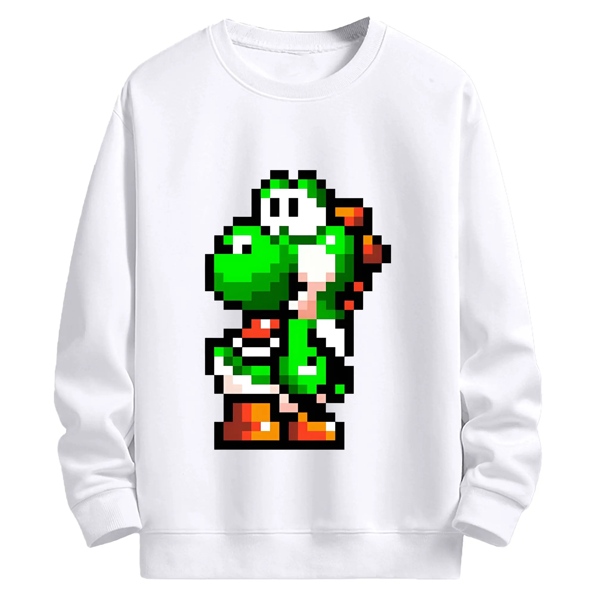 ヨッシー 限定デザイン - 高品質 クルーネック スウェット ・ コットン59％ ポリエステル41％ ・ ユニセックス 長袖 トレーナー ・ カジュアル デイリー スポーツ 散歩用