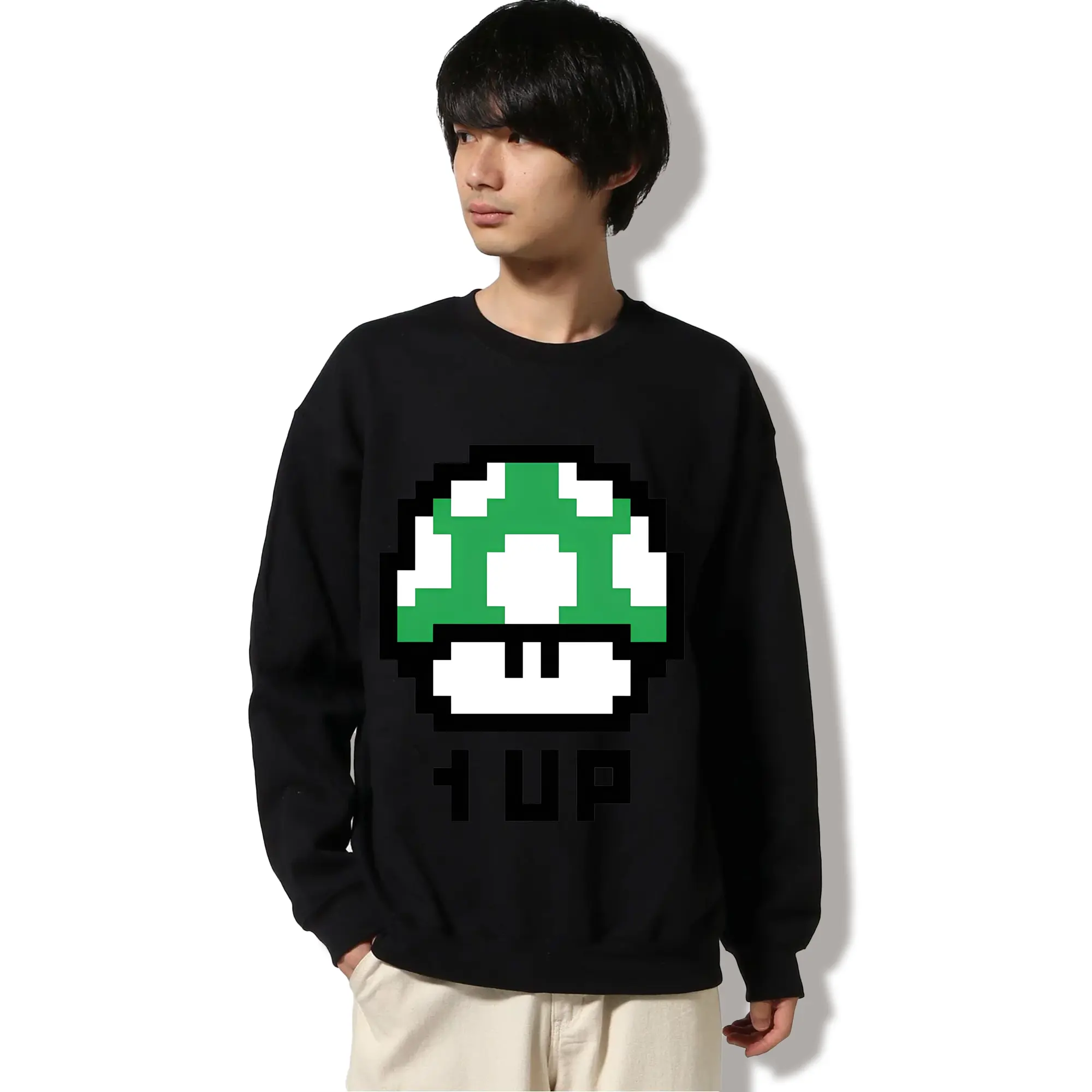 8ビットキノピオ＆1UPキノコ レトロゲーム風