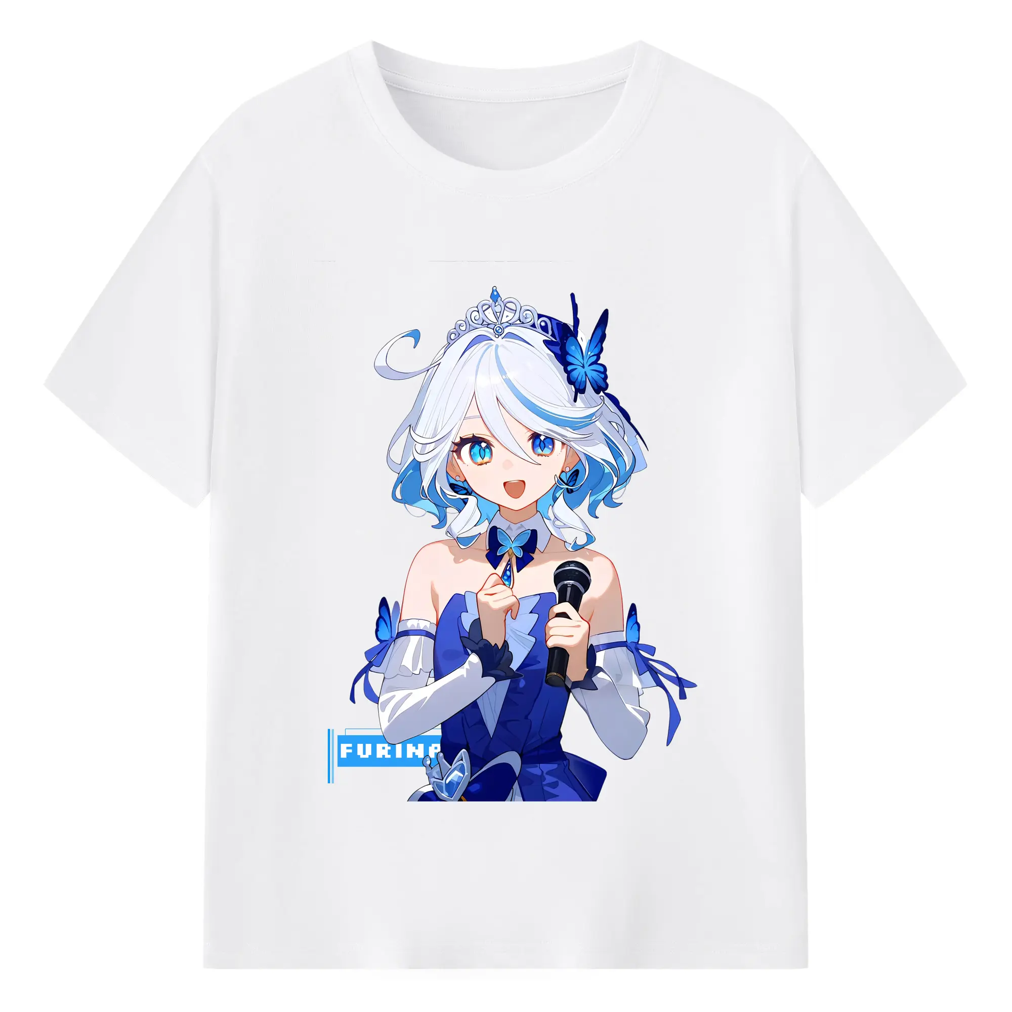 原神 フリーナ キャラクターグッズ - 綿100％ 半袖Tシャツ ・ フロントプリント ・ 快適 通気性 ・ 日常使い 散歩 スポーツ用