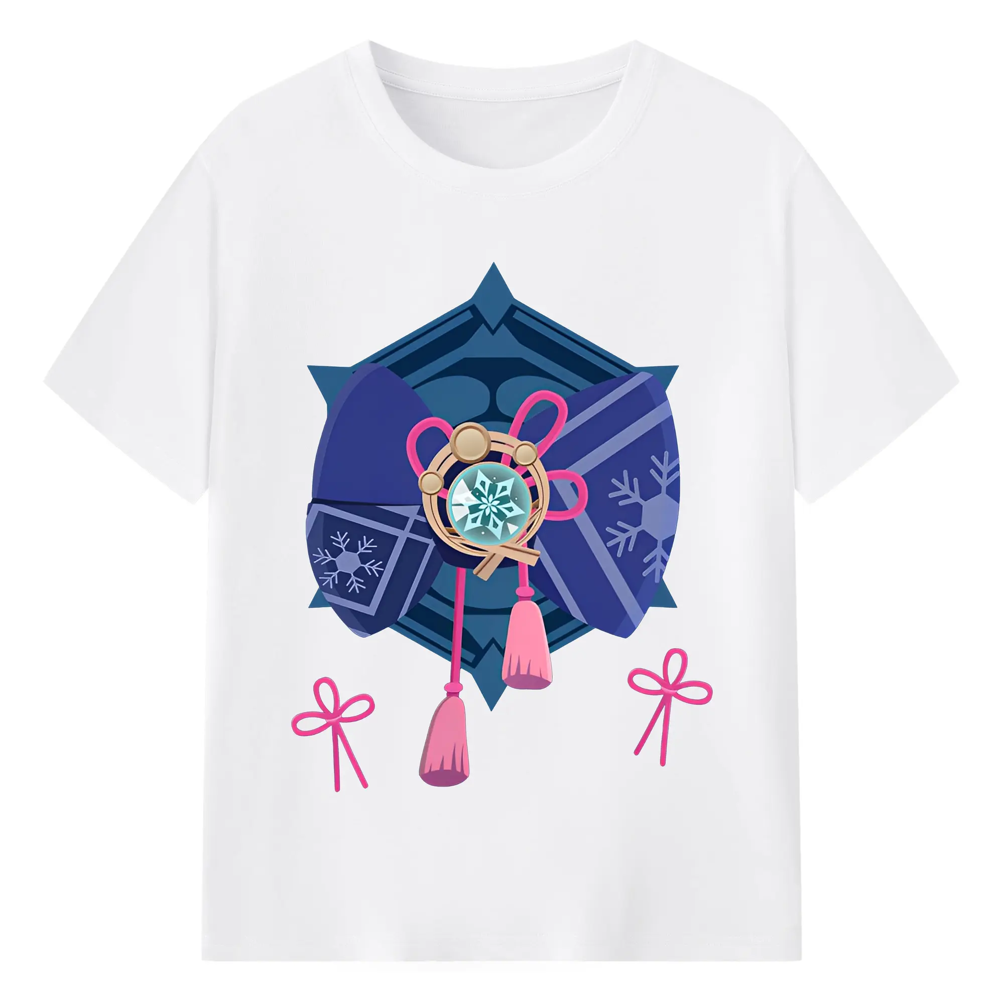 Genshin Impact 神里綾華 限定アイテム キャラクターグッズ - 綿100％ 半袖Tシャツ ・ フロントプリント ・ 快適 通気性 ・ 日常使い 散歩 スポーツ用