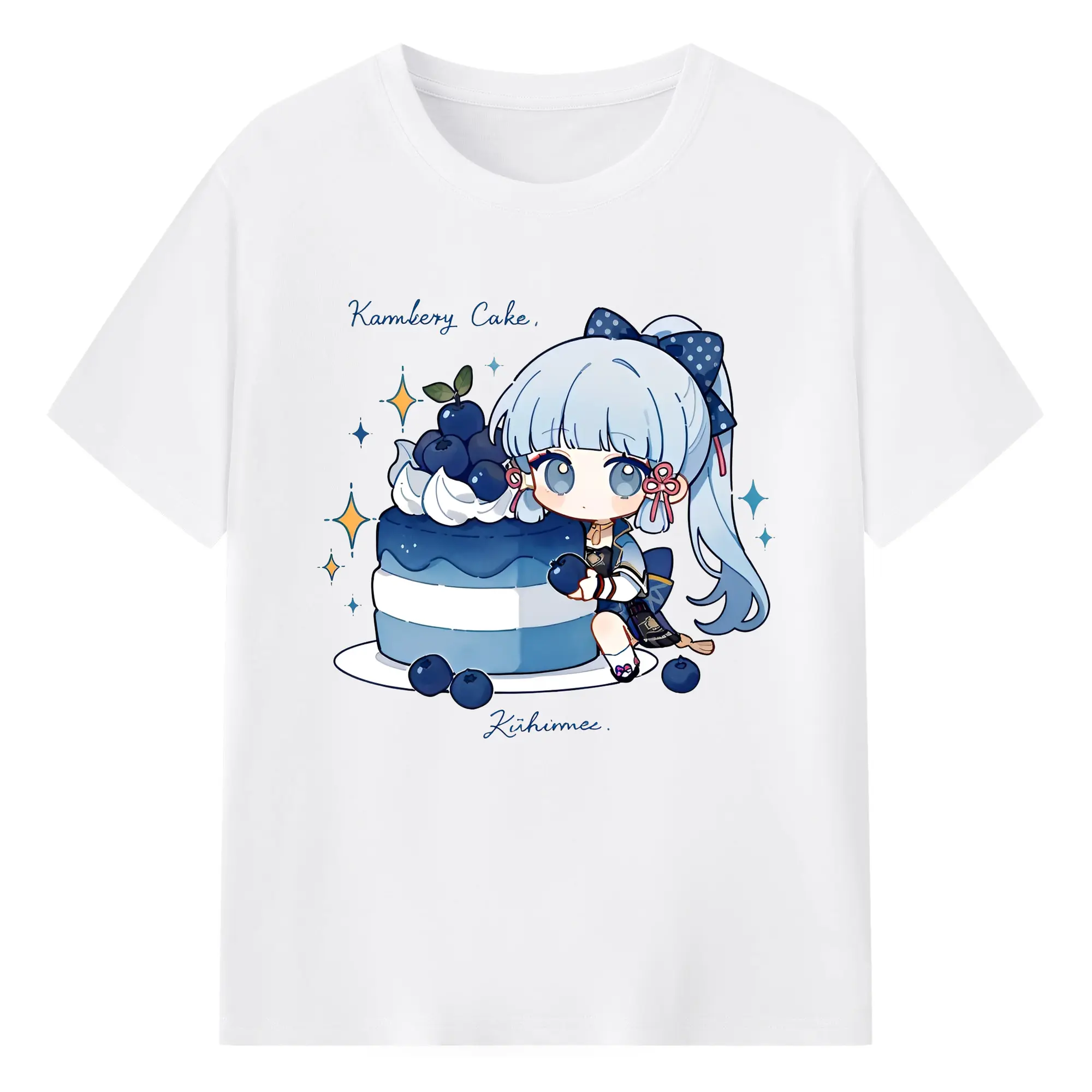 神里綾華 原宿系スタイル  おしゃれデザイン ファッション - 綿100％ 半袖Tシャツ ・ フロントプリント ・ 快適 通気性 ・ 日常使い 散歩 スポーツ用