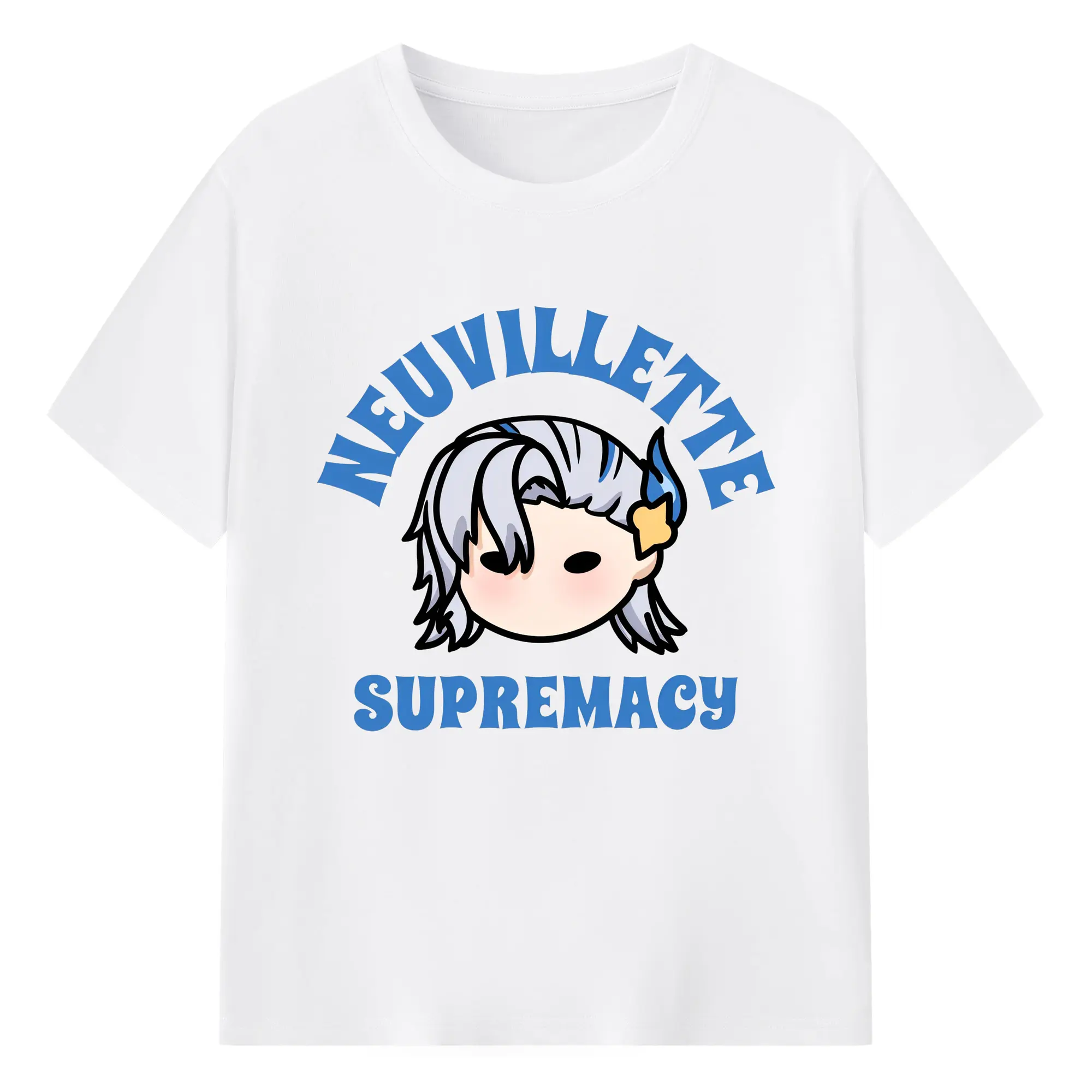 原神 ヌヴィレット 2025限定モデル プレミアムデザイン 大人気！ - 綿100％ 半袖Tシャツ ・ フロントプリント ・ 快適 通気性 ・ 日常使い 散歩 スポーツ用