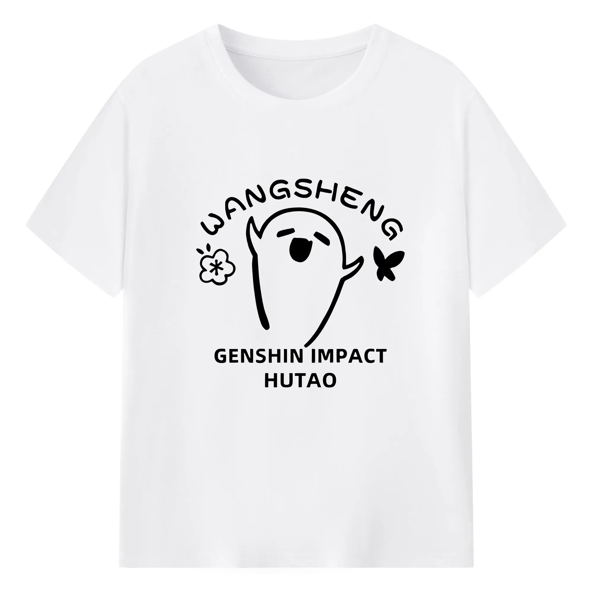 原神 胡桃 同款Tシャツ キャラクターグッズ【ファン必見】 - 綿100％ 半袖Tシャツ ・ フロントプリント ・ 快適 通気性 ・ 日常使い 散歩 スポーツ用