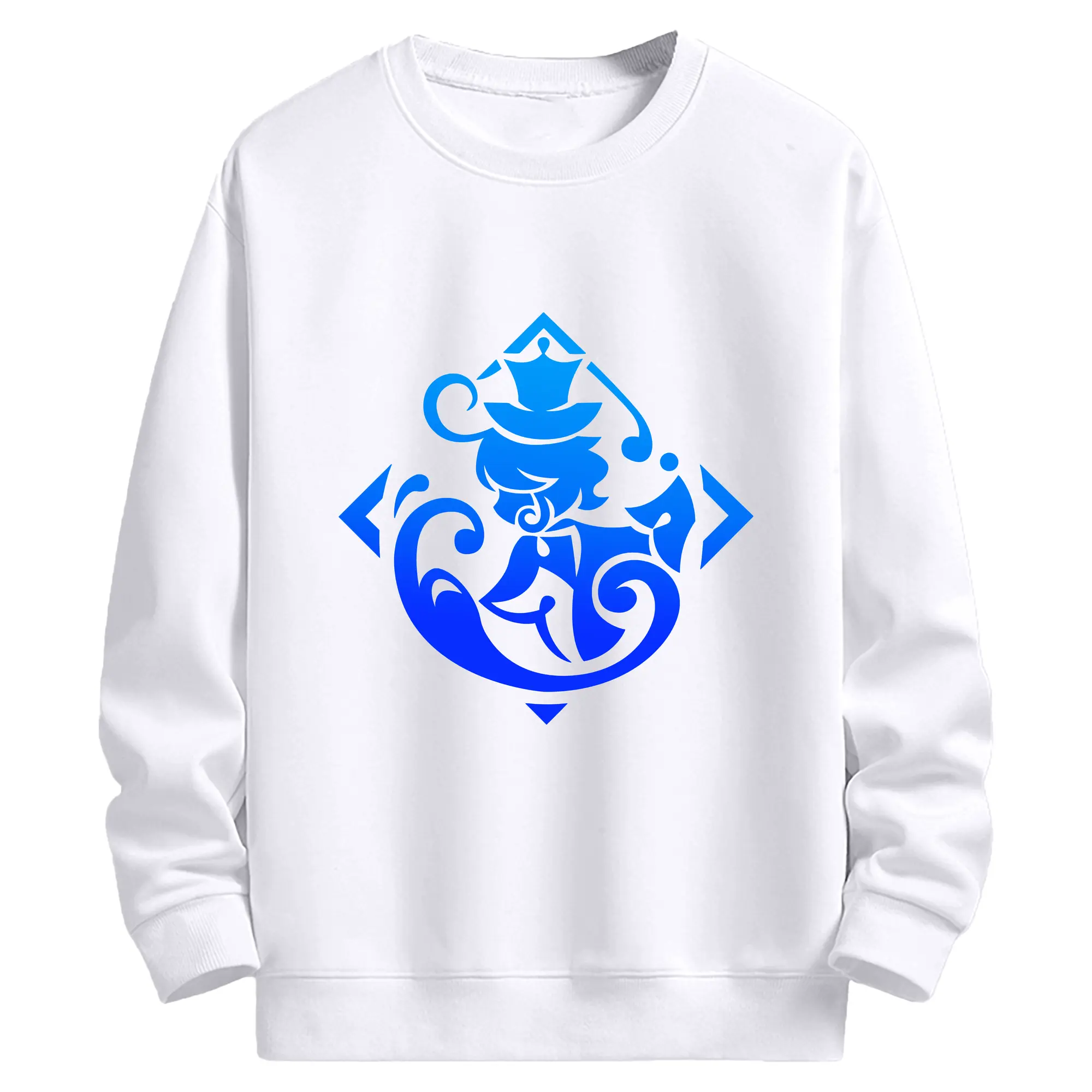 原神 フリナ二次元シンプルイラスト - 高品質 クルーネック スウェット ・ コットン59％ ポリエステル41％ ・ ユニセックス 長袖 トレーナー ・ カジュアル デイリー スポーツ 散歩用