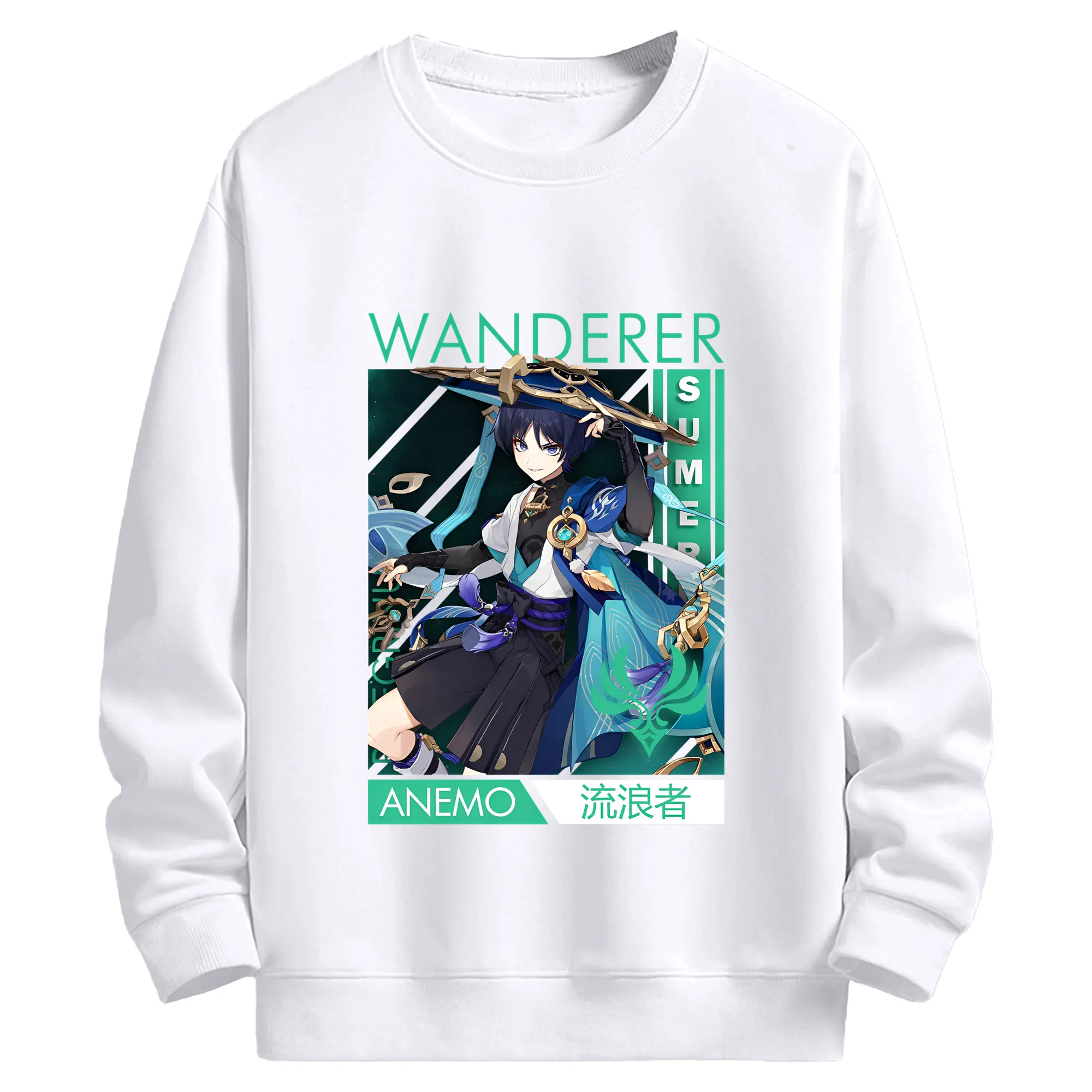 原神 放浪者 人気キャラクター 限定デザイン【2025新作】 - 高品質 クルーネック スウェット ・ コットン59％ ポリエステル41％ ・ ユニセックス 長袖 トレーナー ・ カジュアル デイリー スポーツ 散歩用