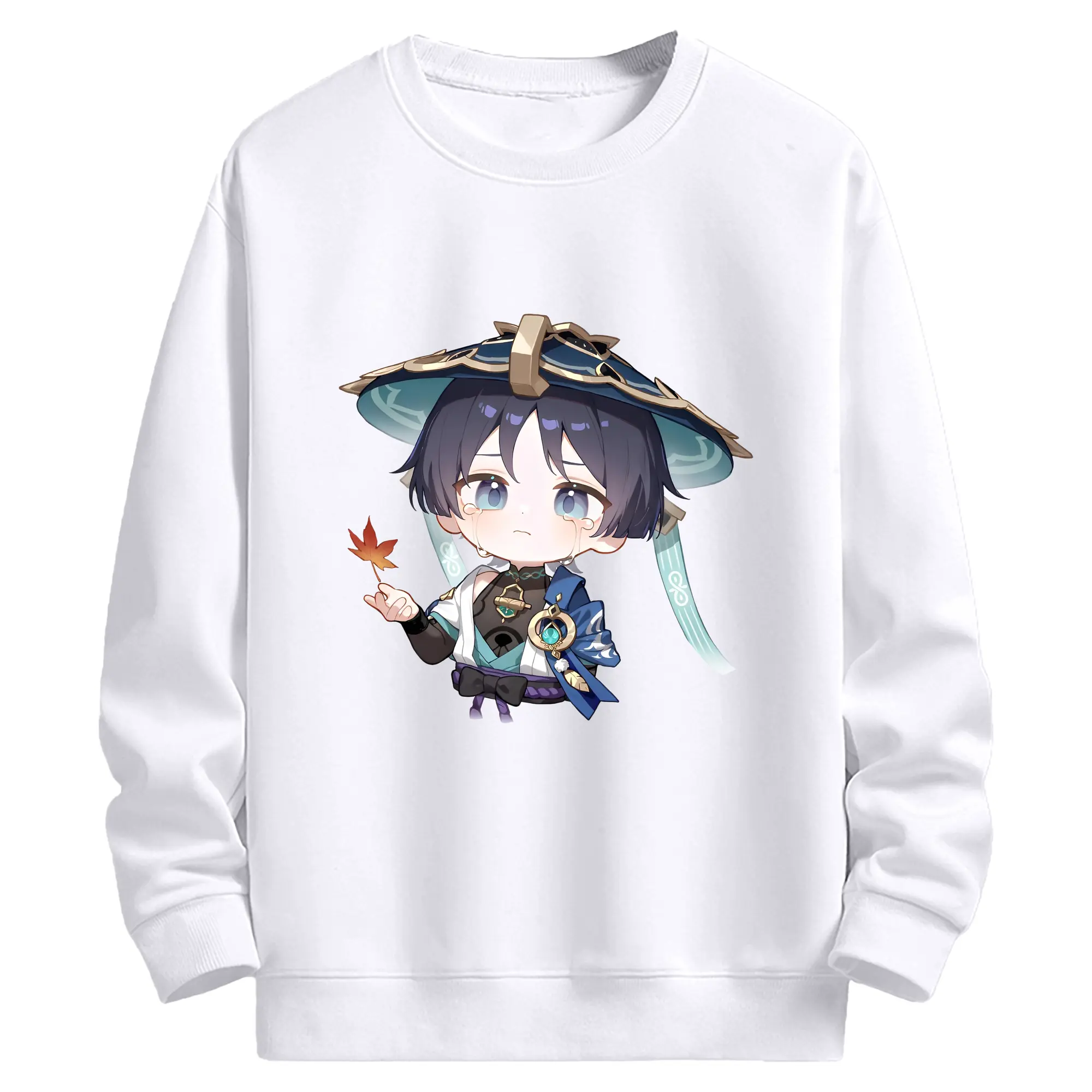 Genshin Impact 放浪者 Q版キャラクター 可愛いファングッズ - 高品質 クルーネック スウェット ・ コットン59％ ポリエステル41％ ・ ユニセックス 長袖 トレーナー ・ カジュアル デイリー スポーツ 散歩用