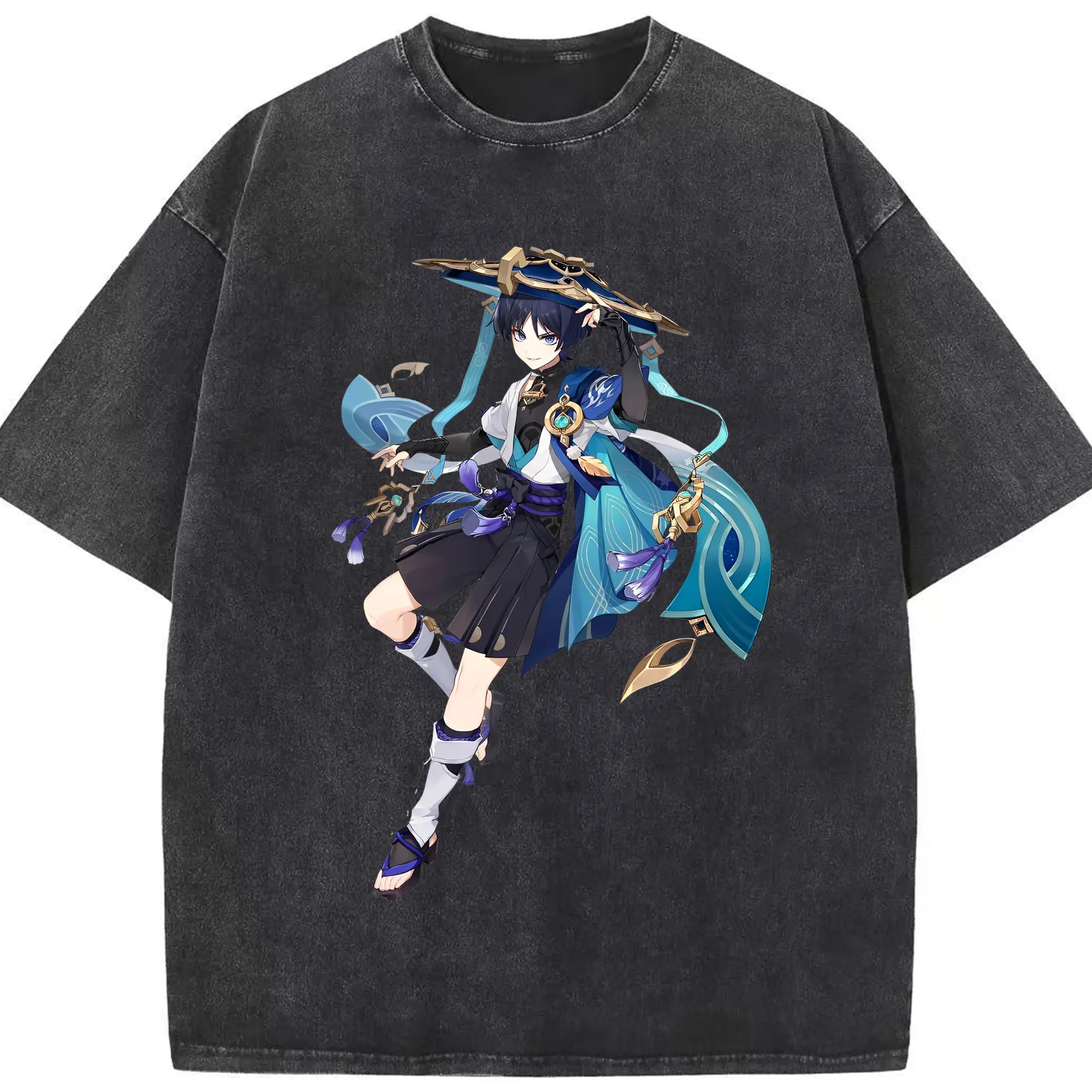 原神 放浪者 新作 トレンドデザイン ギフトにもおすすめ - 綿100％ ヴィンテージ風 半袖Tシャツ ・ フロントプリント ・ 柔らか肌触り ・ 通気性 快適 ・ スポーツ カジュアル 外出用