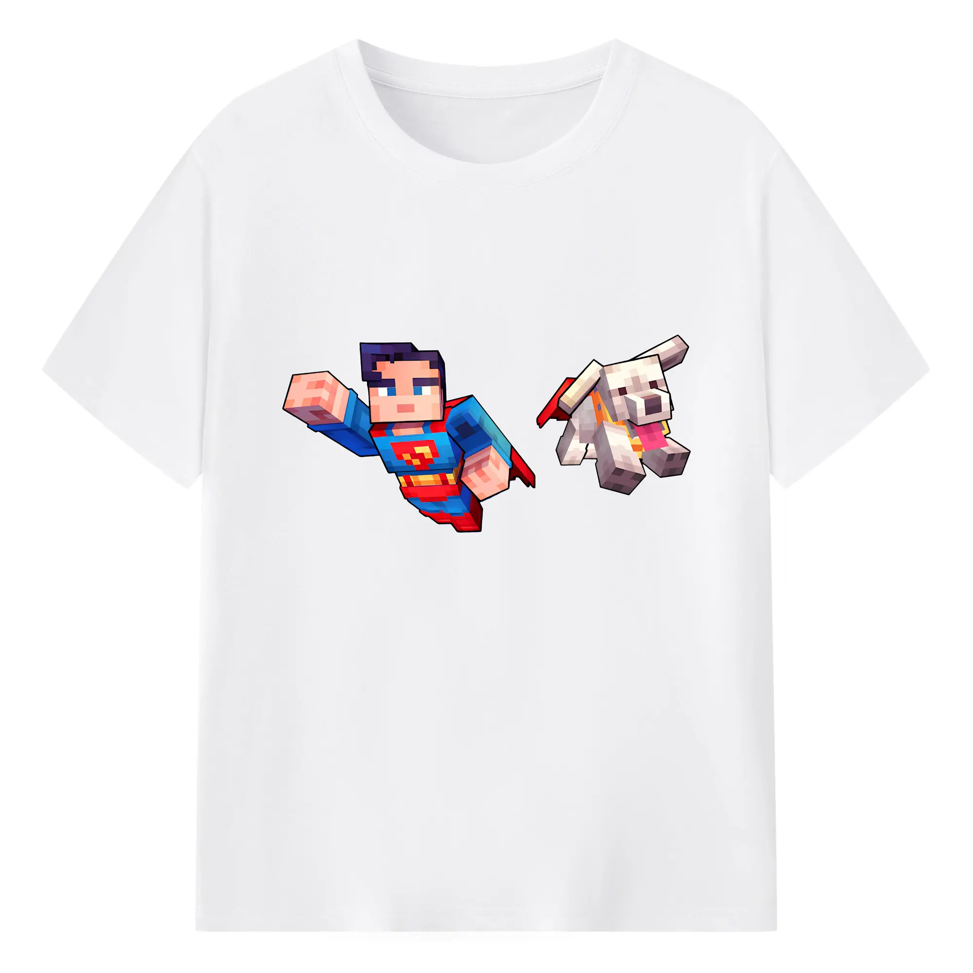 【限定】マインクラフト コラボ - 綿100％ 半袖Tシャツ ・ フロントプリント ・ 快適 通気性 ・ 日常使い 散歩 スポーツ用