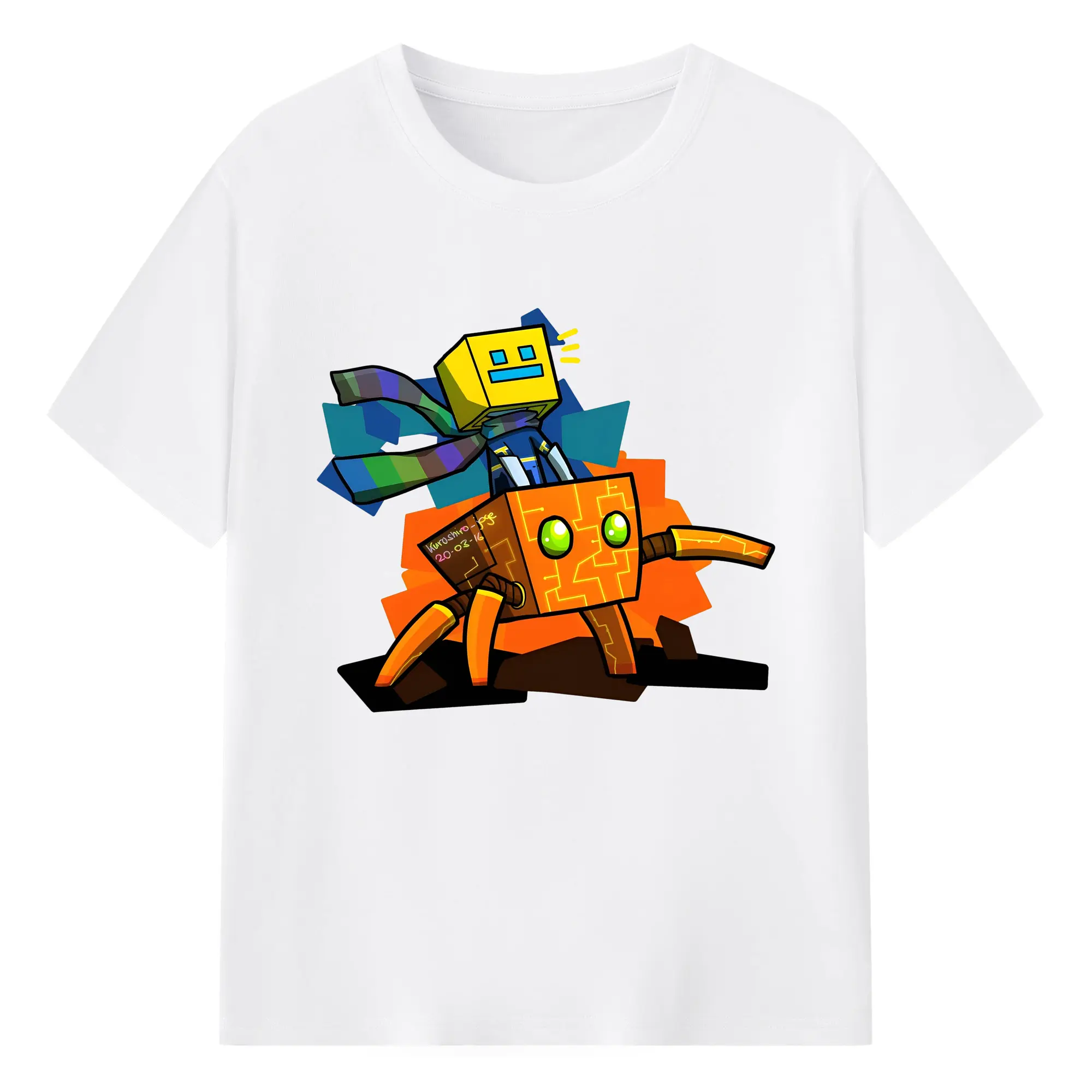 マインクラフト アドベンチャー モチーフ - 綿100％ 半袖Tシャツ ・ フロントプリント ・ 快適 通気性 ・ 日常使い 散歩 スポーツ用