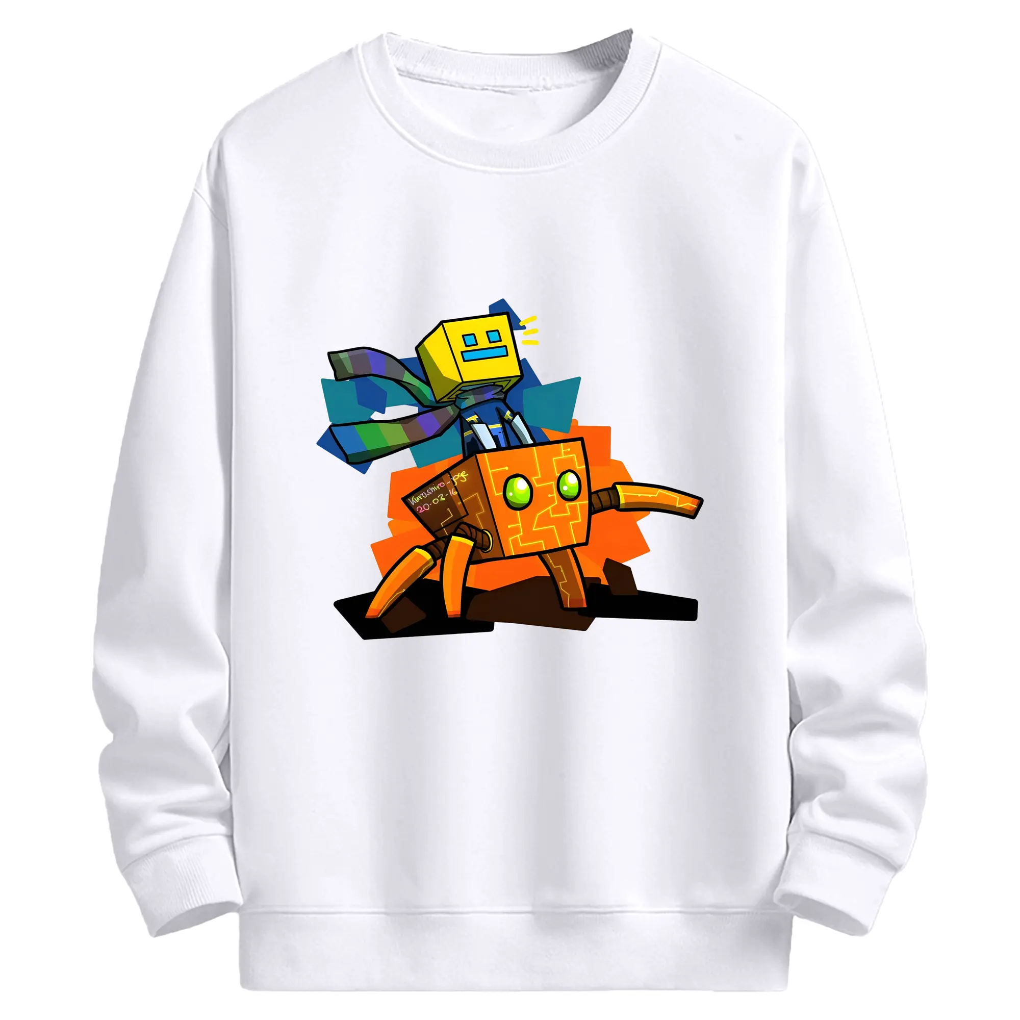 マインクラフト アドベンチャー モチーフ - 高品質 クルーネック スウェット ・ コットン59％ ポリエステル41％ ・ ユニセックス 長袖 トレーナー ・ カジュアル デイリー スポーツ 散歩用