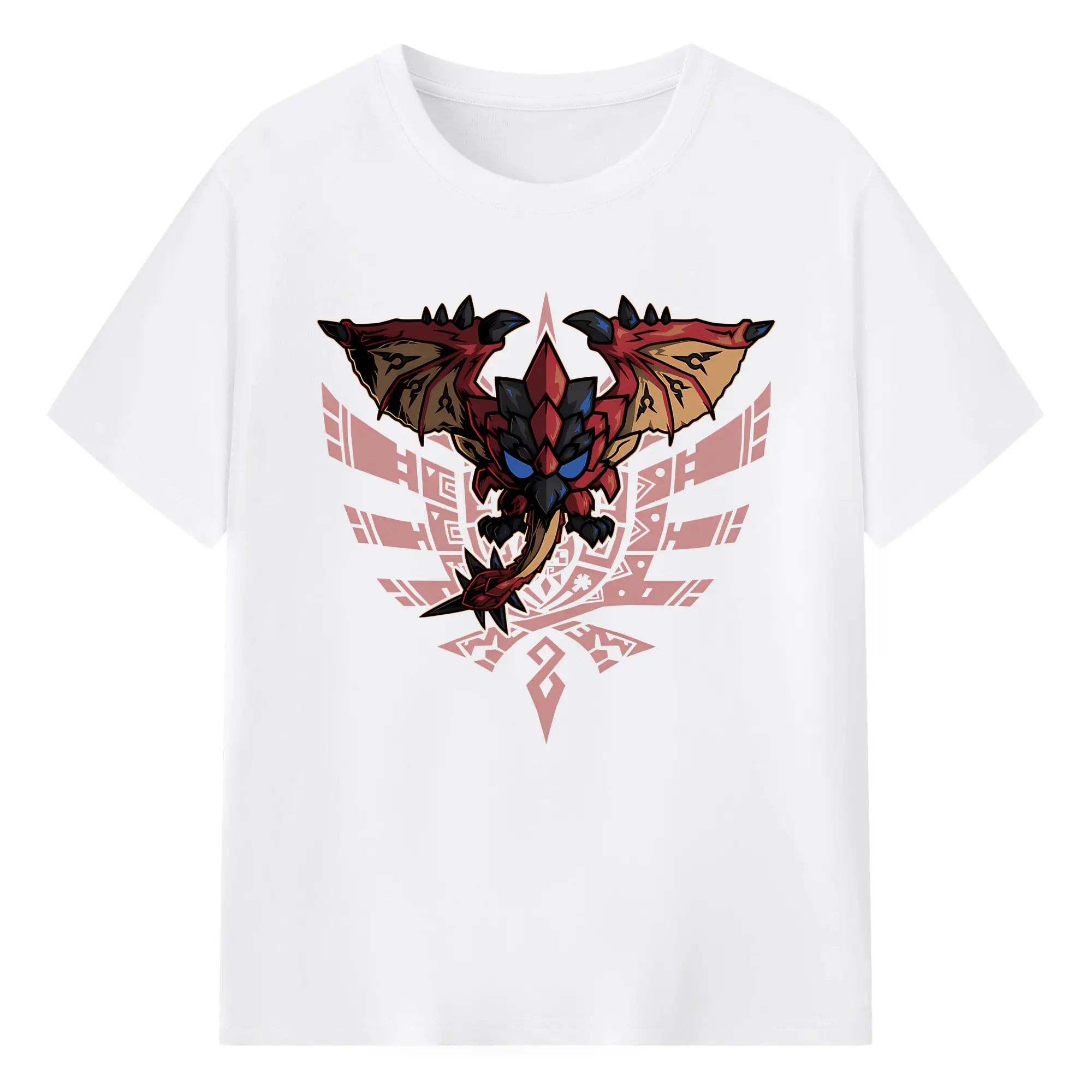 リオレウス ハンター必見！迫力満点モンハングッズ - 綿100％ 半袖Tシャツ ・ フロントプリント ・ 快適 通気性 ・ 日常使い 散歩 スポーツ用