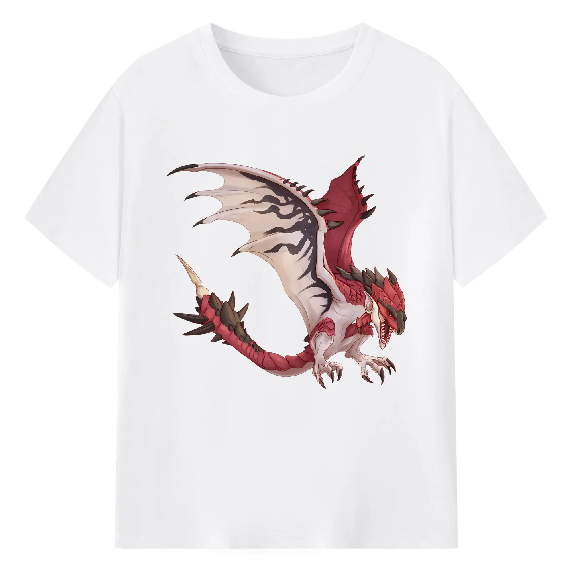 モンハン伝説モンスター リオレウス グラフィック - 綿100％ 半袖Tシャツ ・ フロントプリント ・ 快適 通気性 ・ 日常使い 散歩 スポーツ用