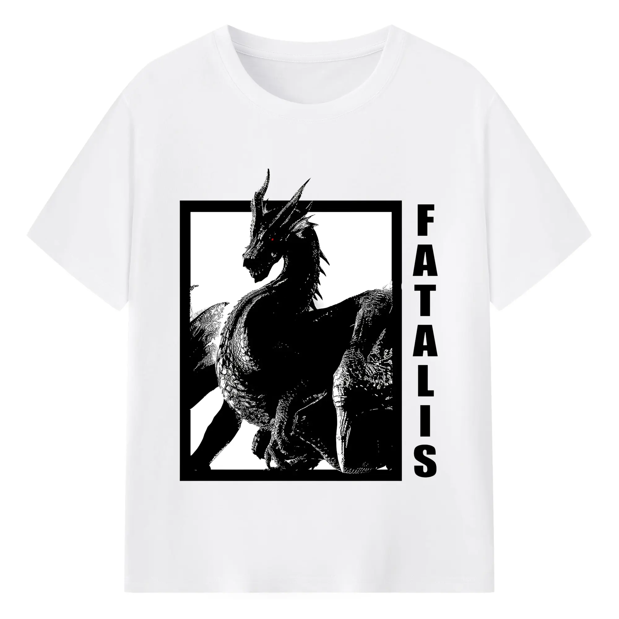 ミラボレアス ハンター必見！迫力満点モンハングッズ - 綿100％ 半袖Tシャツ ・ フロントプリント ・ 快適 通気性 ・ 日常使い 散歩 スポーツ用