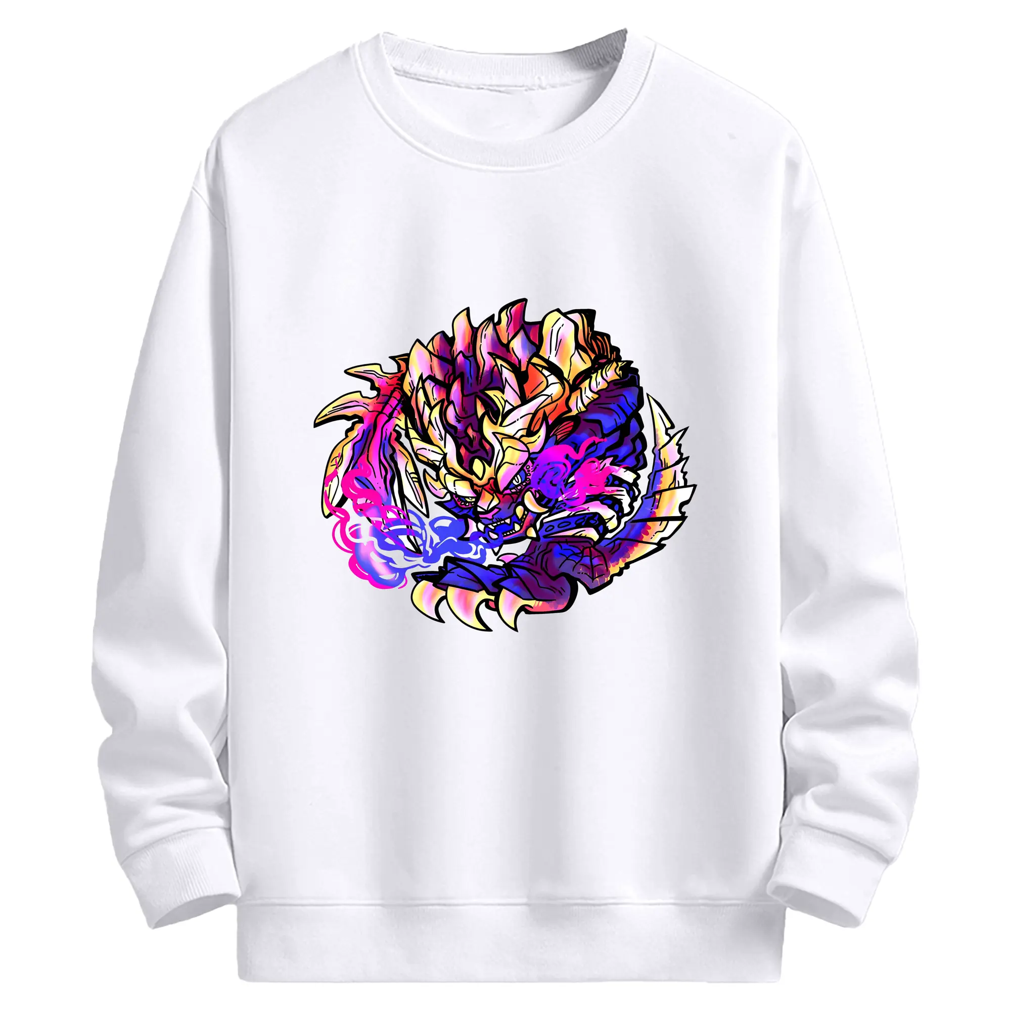 モンスターハンター マガイマガド 怒り咆哮デザイン - 高品質 クルーネック スウェット ・ コットン59％ ポリエステル41％ ・ ユニセックス 長袖 トレーナー ・ カジュアル デイリー スポーツ 散歩用