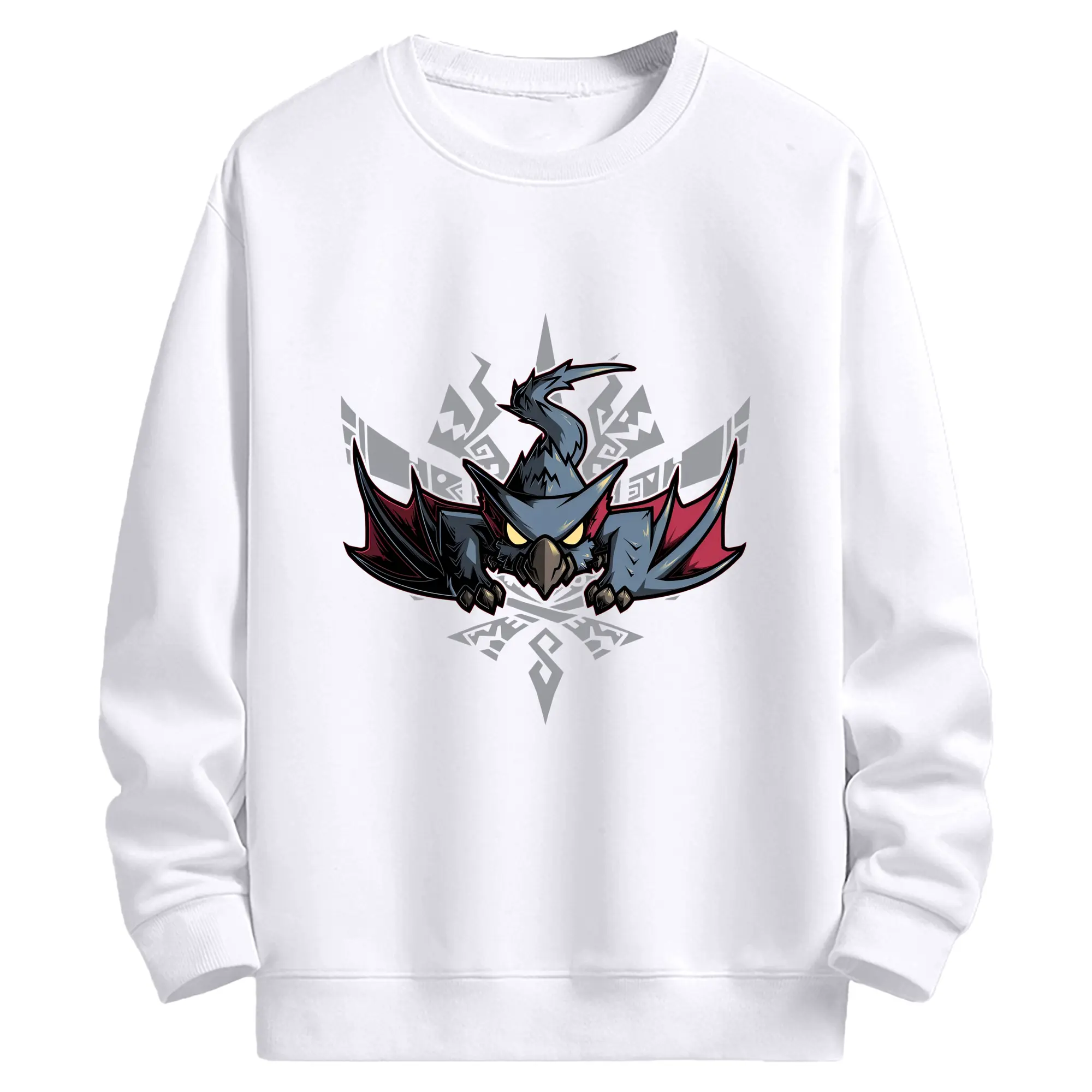 モンハン伝説モンスター ナルガクルガ グラフィック - 高品質 クルーネック スウェット ・ コットン59％ ポリエステル41％ ・ ユニセックス 長袖 トレーナー ・ カジュアル デイリー スポーツ 散歩用