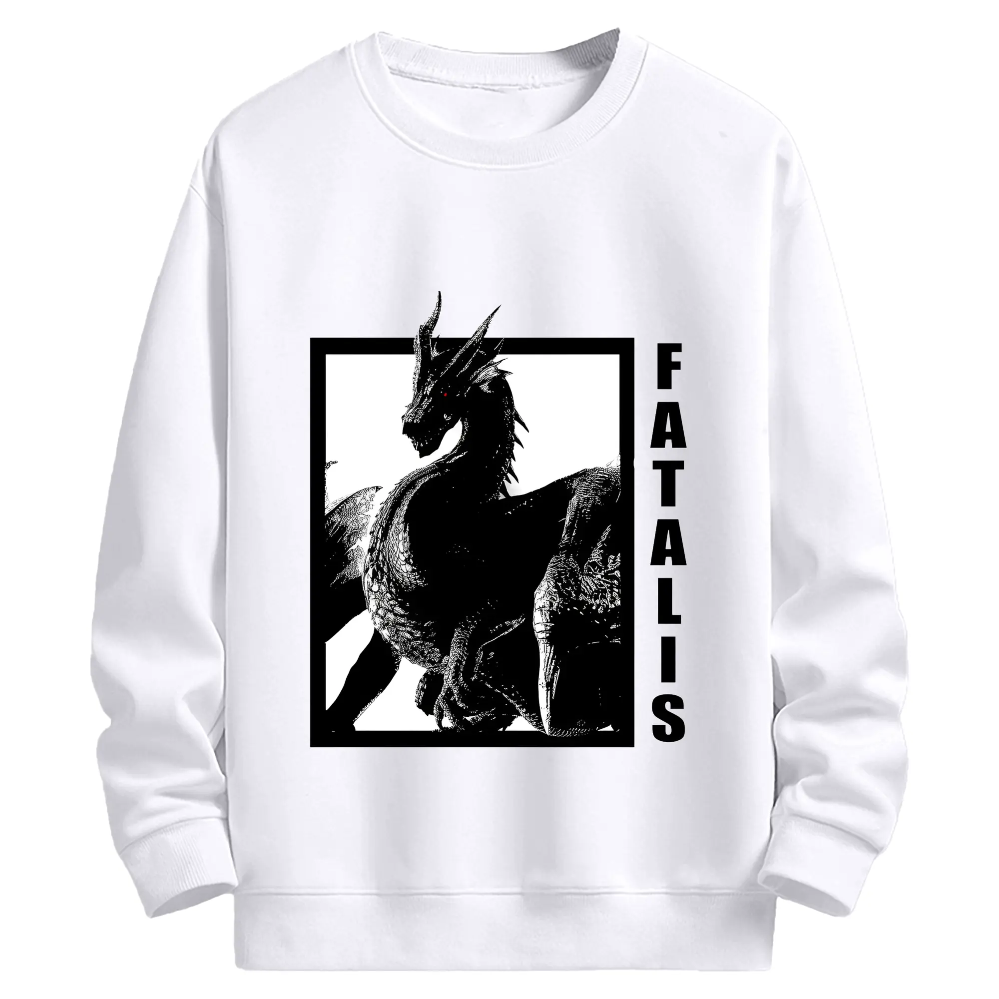 ミラボレアス ハンター必見！迫力満点モンハングッズ - 高品質 クルーネック スウェット ・ コットン59％ ポリエステル41％ ・ ユニセックス 長袖 トレーナー ・ カジュアル デイリー スポーツ 散歩用