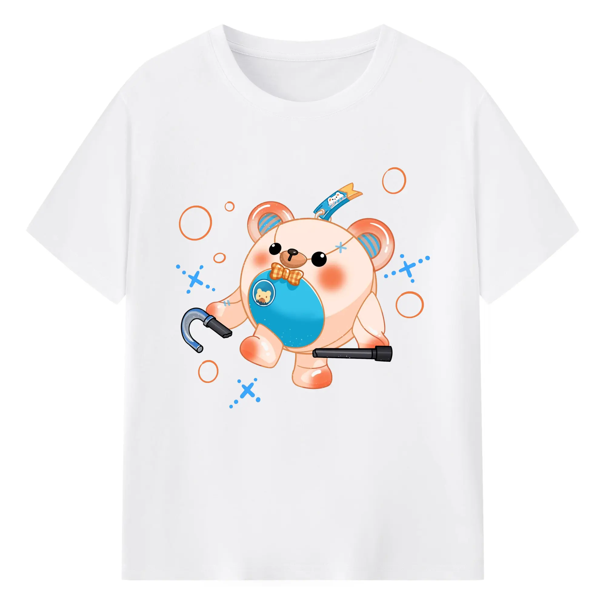 エギーパーティー 仔仔熊 ファン限定の可愛いグッズ - 綿100％ 半袖Tシャツ ・ フロントプリント ・ 快適 通気性 ・ 日常使い 散歩 スポーツ用