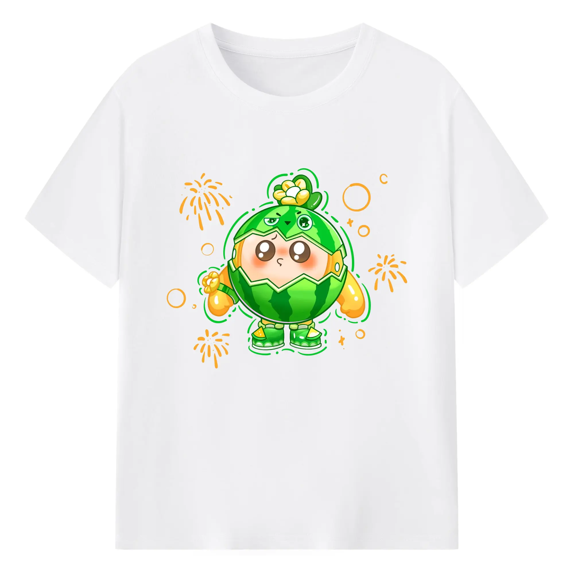 タマゴパーティー メロンボール クール限定 - 綿100％ 半袖Tシャツ ・ フロントプリント ・ 快適 通気性 ・ 日常使い 散歩 スポーツ用