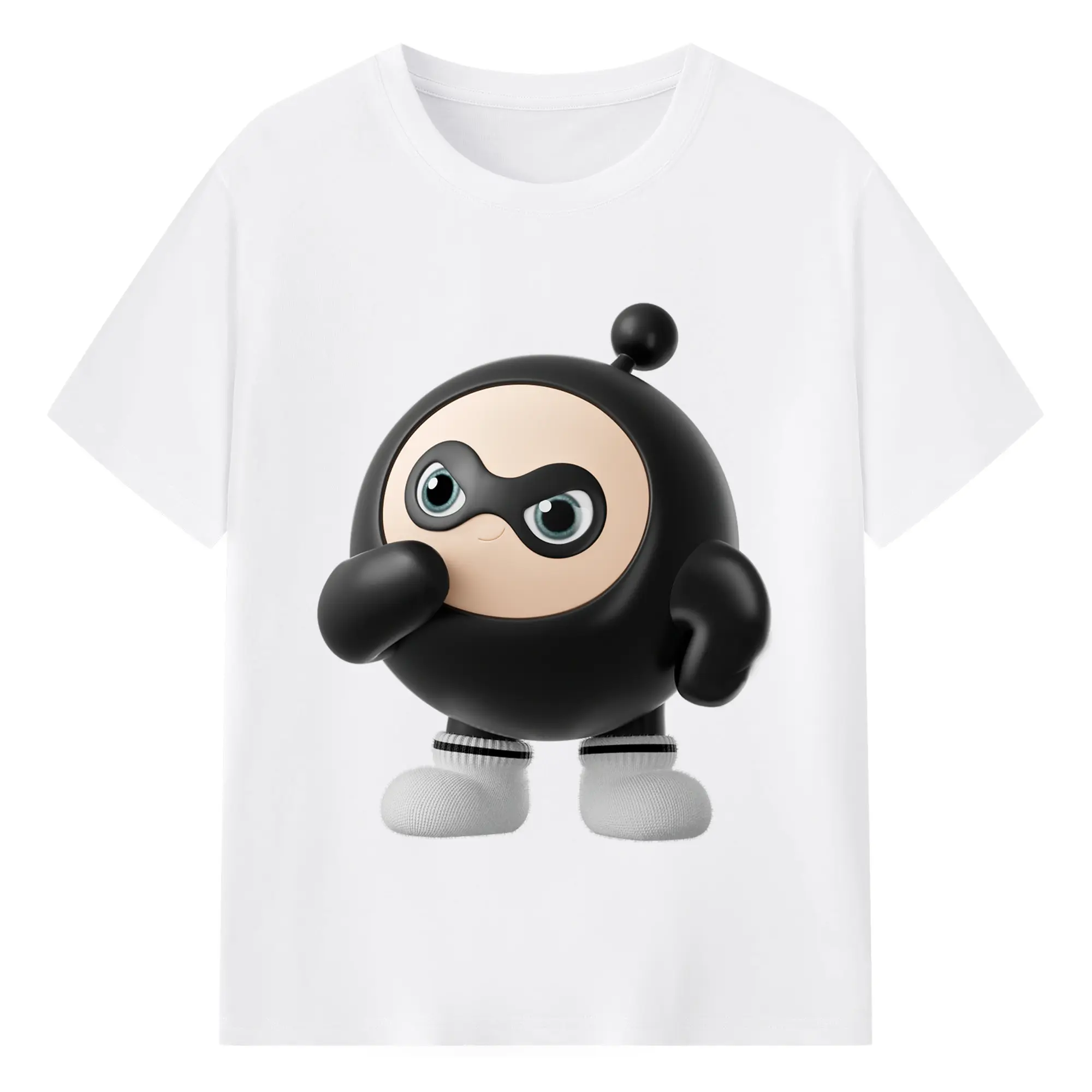 「ゲームファン注目！エギーパーティー 蛋小黒 推しキャラ」 - 綿100％ 半袖Tシャツ ・ フロントプリント ・ 快適 通気性 ・ 日常使い 散歩 スポーツ用