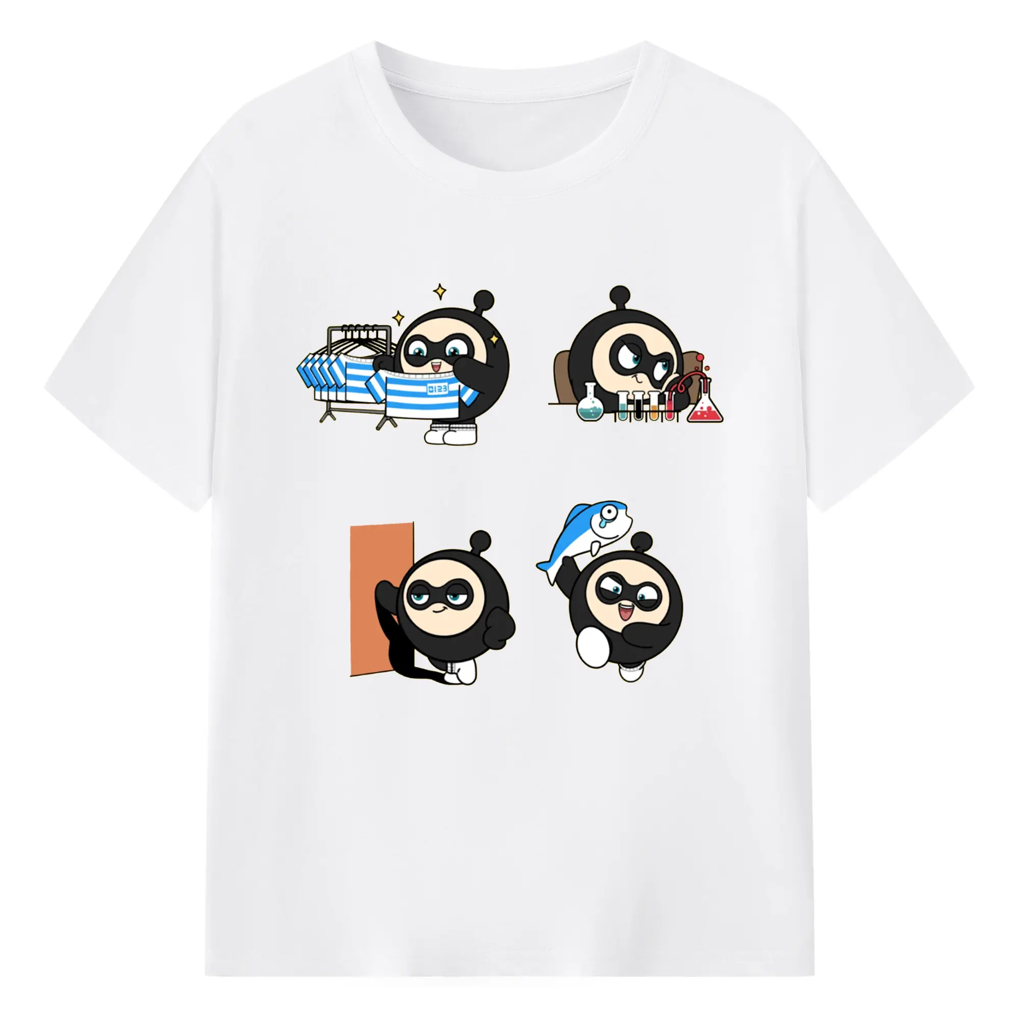 エギーパーティー 蛋小黒（ダンシャオヘイ） クールデザイン - 綿100％ 半袖Tシャツ ・ フロントプリント ・ 快適 通気性 ・ 日常使い 散歩 スポーツ用