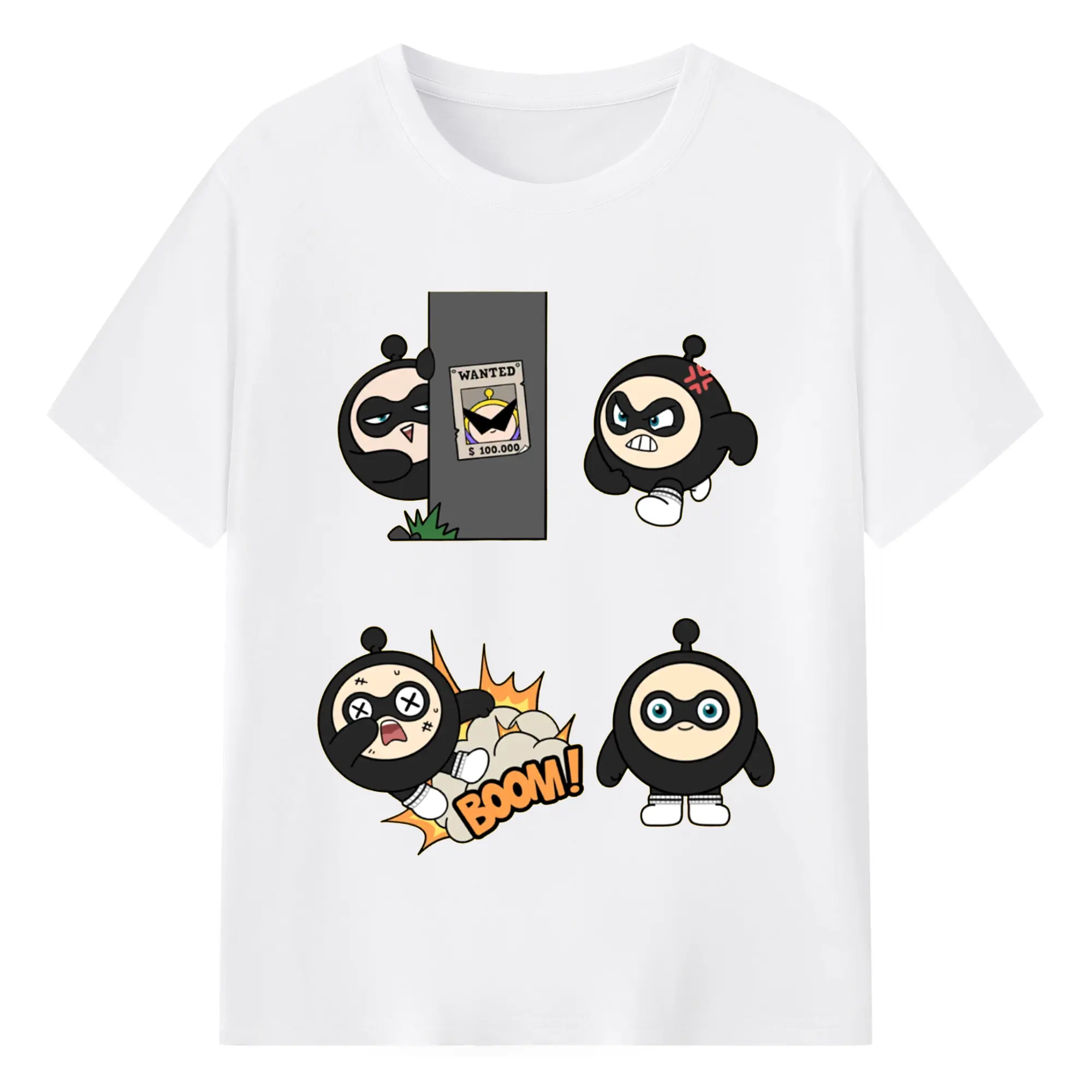 ブラックエッグスタイル！エギーパーティー 蛋小黒 スタイリッシュ - 綿100％ 半袖Tシャツ ・ フロントプリント ・ 快適 通気性 ・ 日常使い 散歩 スポーツ用