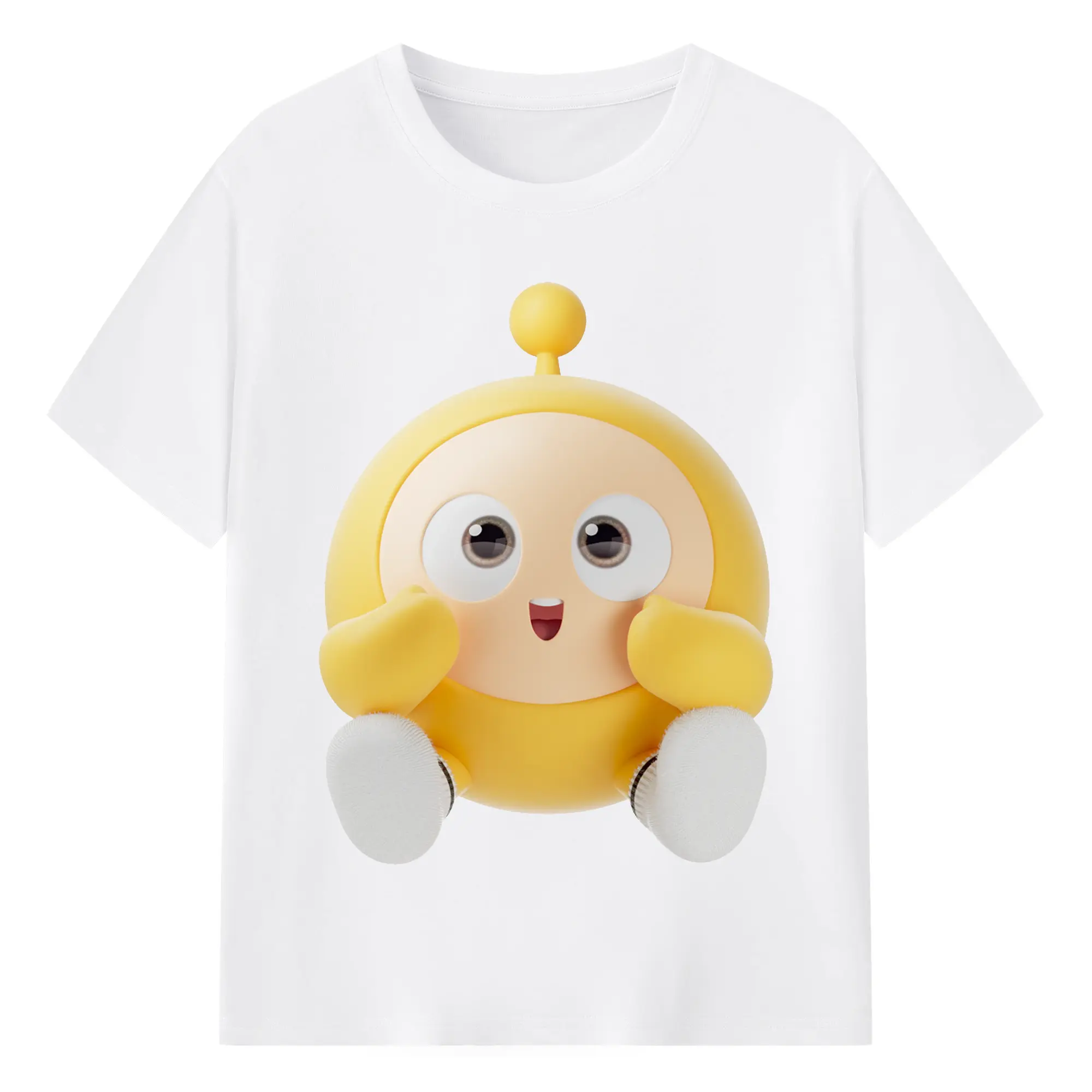 蛋仔パーティー 蛋小黄 おしゃれ ゲーマー必見 - 綿100％ 半袖Tシャツ ・ フロントプリント ・ 快適 通気性 ・ 日常使い 散歩 スポーツ用