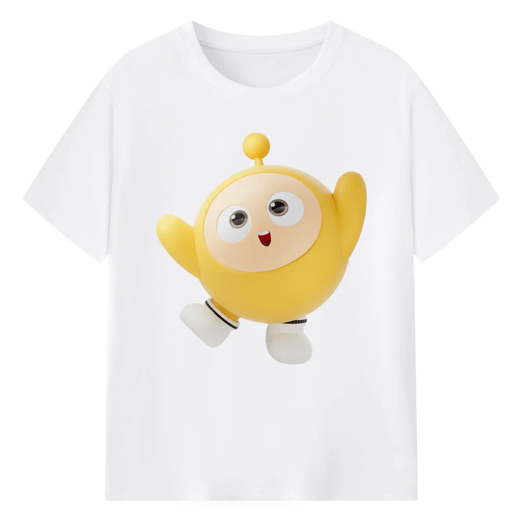 蛋仔パーティー 蛋小黄 キャラクター可愛いゲームグッズ - 綿100％ 半袖Tシャツ ・ フロントプリント ・ 快適 通気性 ・ 日常使い 散歩 スポーツ用