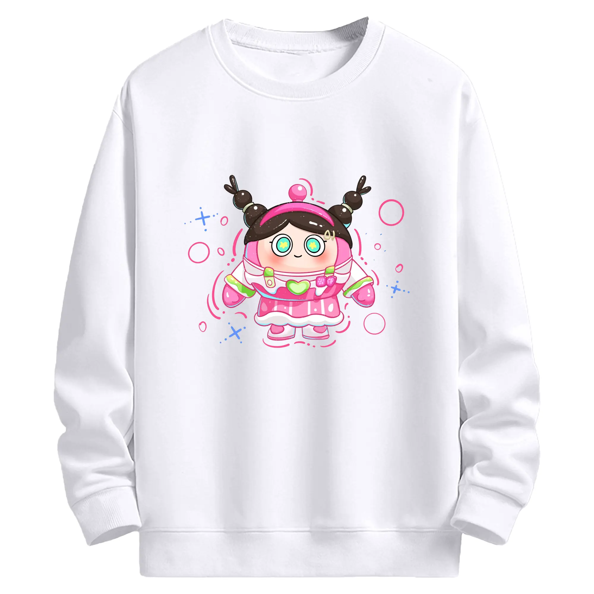 タマゴパーティー×元気森林 ミルクティーガール コラボ限定 - 高品質 クルーネック スウェット ・ コットン59％ ポリエステル41％ ・ ユニセックス 長袖 トレーナー ・ カジュアル デイリー スポーツ 散歩用