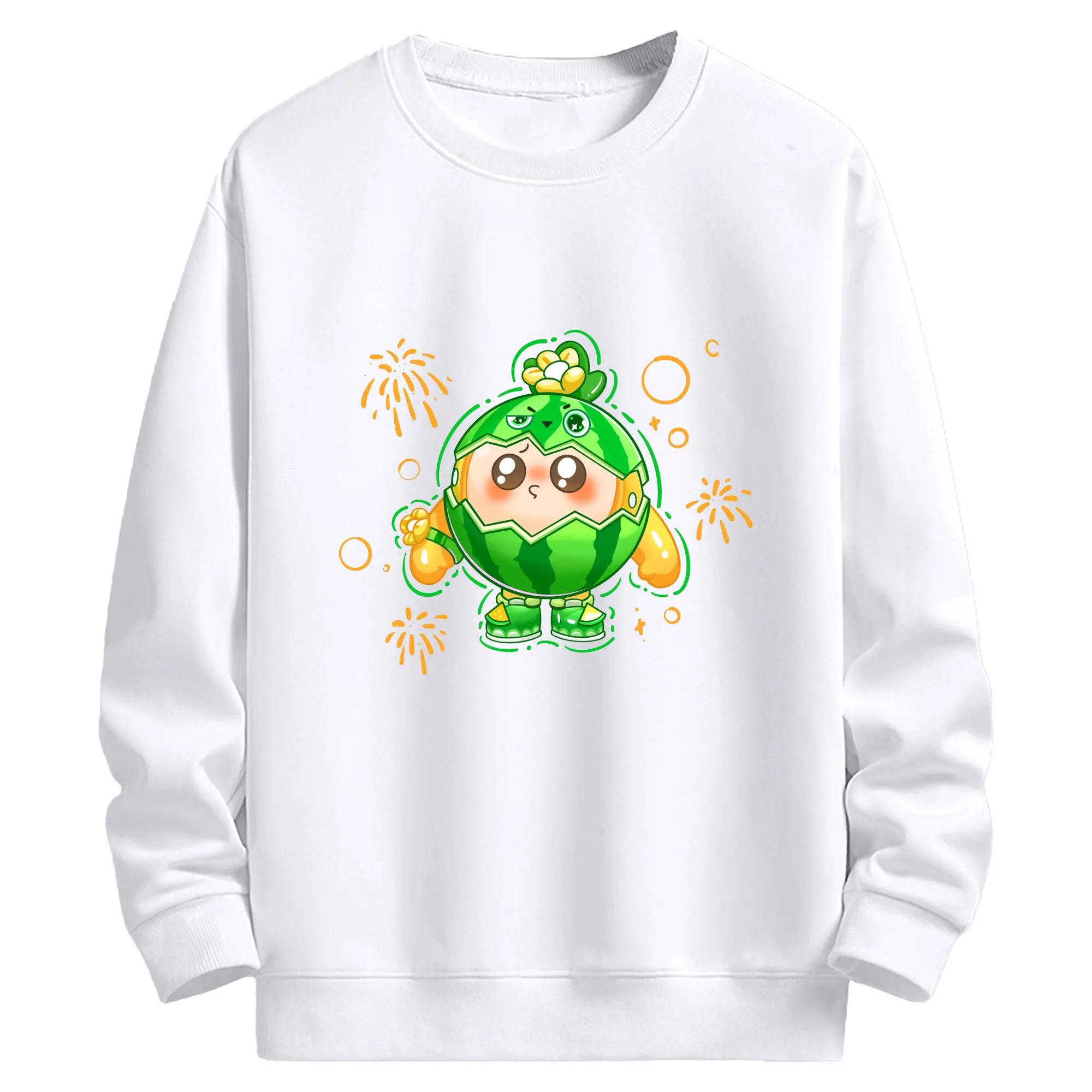 タマゴパーティー メロンボール クール限定 - 高品質 クルーネック スウェット ・ コットン59％ ポリエステル41％ ・ ユニセックス 長袖 トレーナー ・ カジュアル デイリー スポーツ 散歩用