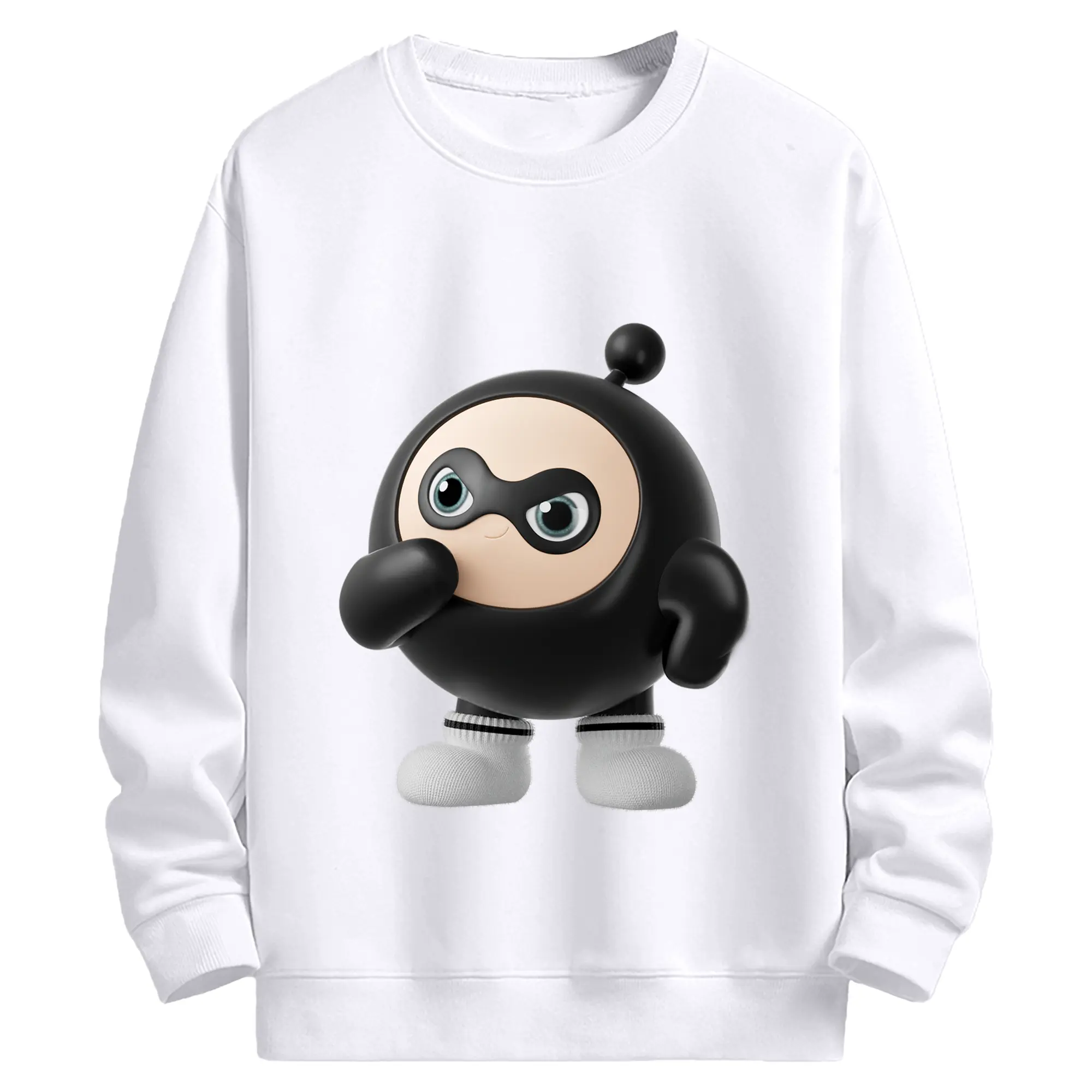 「ゲームファン注目！エギーパーティー 蛋小黒 推しキャラ」 - 高品質 クルーネック スウェット ・ コットン59％ ポリエステル41％ ・ ユニセックス 長袖 トレーナー ・ カジュアル デイリー スポーツ 散歩用