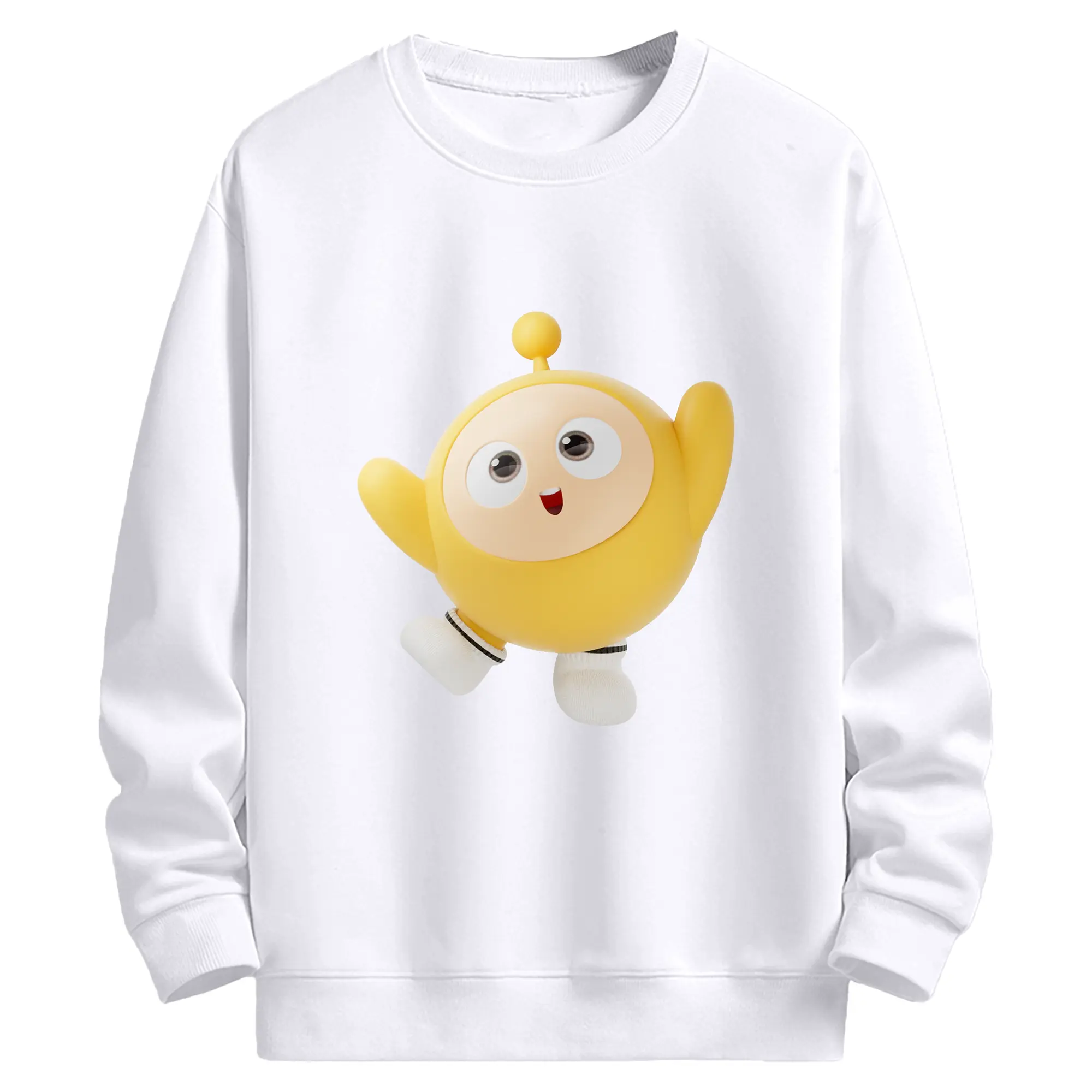 蛋仔パーティー 蛋小黄 キャラクター可愛いゲームグッズ - 高品質 クルーネック スウェット ・ コットン59％ ポリエステル41％ ・ ユニセックス 長袖 トレーナー ・ カジュアル デイリー スポーツ 散歩用