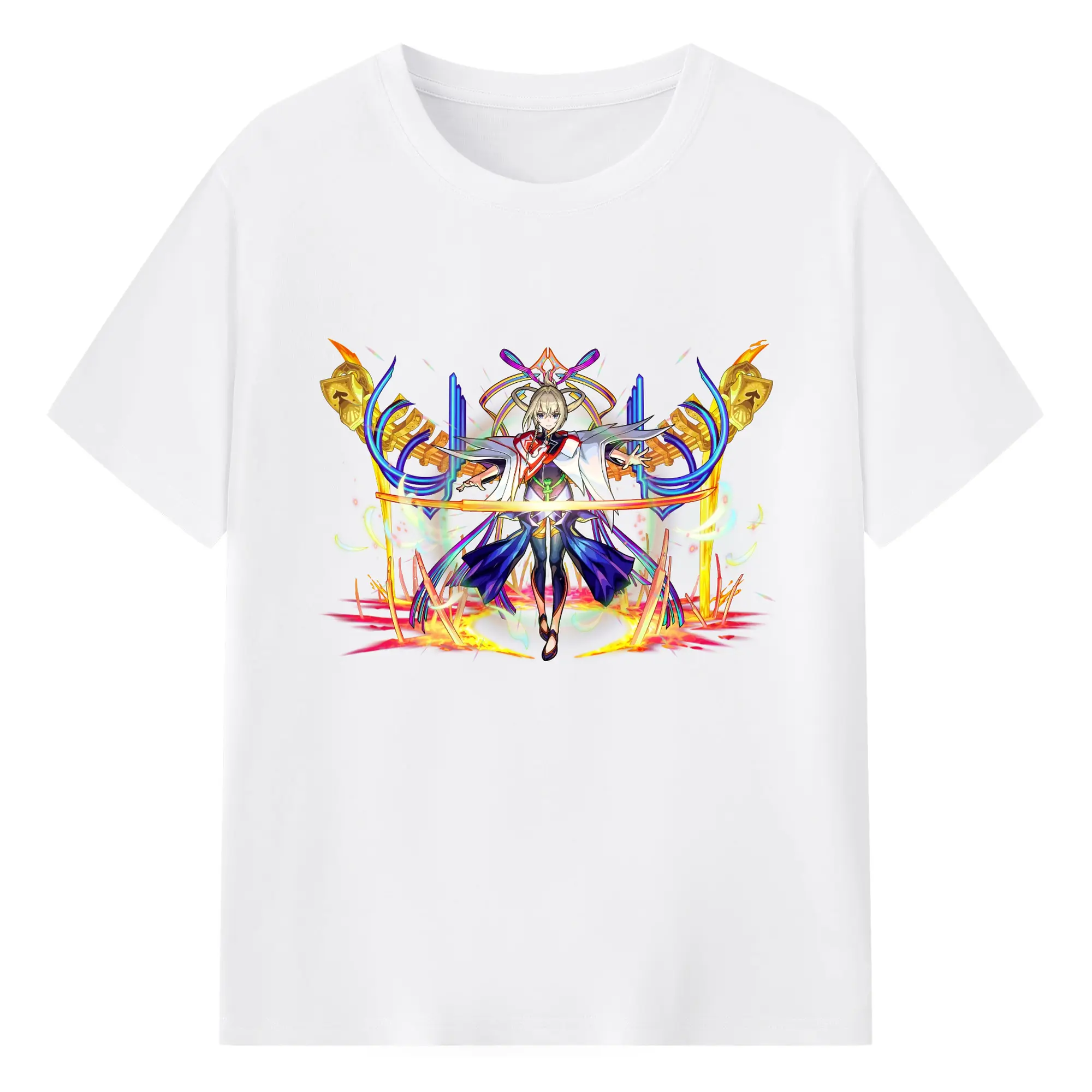 モンスト マサムネ 人気キャラクター 限定グッズ - 綿100％ 半袖Tシャツ ・ フロントプリント ・ 快適 通気性 ・ 日常使い 散歩 スポーツ用