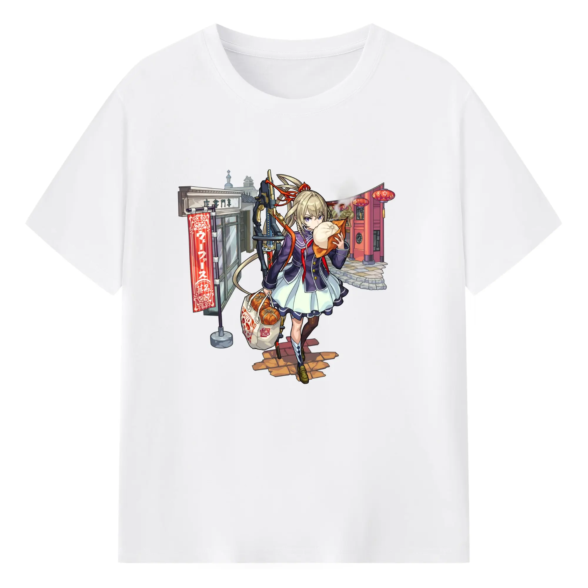 モンスト マサムネ 人気キャラクター 限定グッズ - 綿100％ 半袖Tシャツ ・ フロントプリント ・ 快適 通気性 ・ 日常使い 散歩 スポーツ用