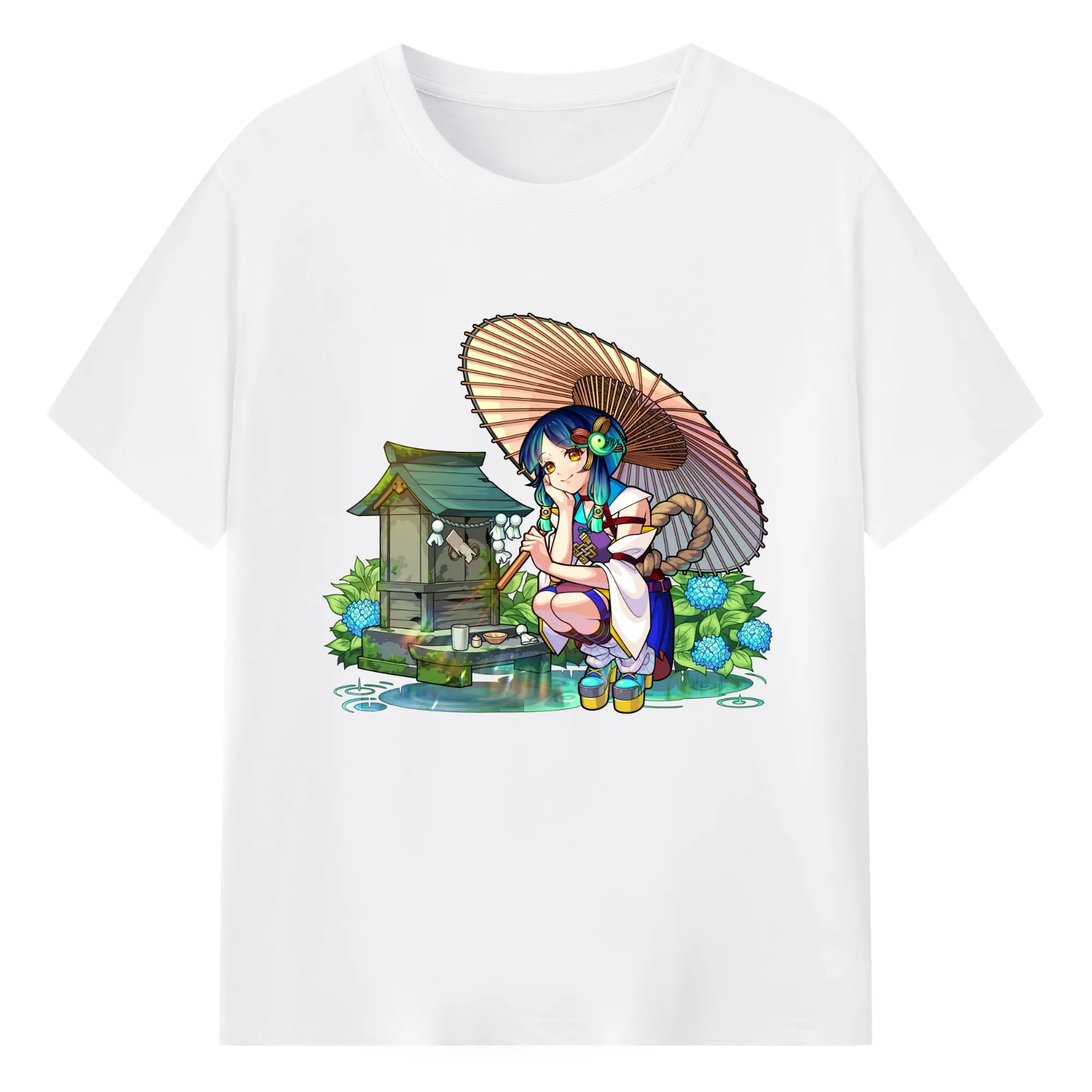 モンスト ヤクモ 人気キャラクター 限定グッズ - 綿100％ 半袖Tシャツ ・ フロントプリント ・ 快適 通気性 ・ 日常使い 散歩 スポーツ用