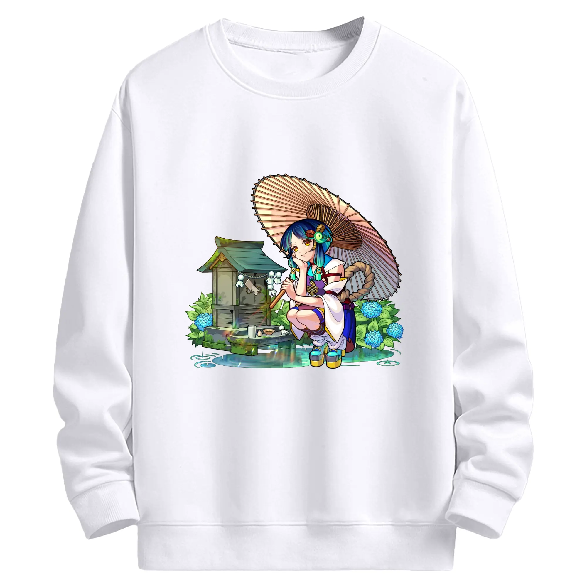 モンスト ヤクモ 人気キャラクター 限定グッズ - 高品質 クルーネック スウェット ・ コットン59％ ポリエステル41％ ・ ユニセックス 長袖 トレーナー ・ カジュアル デイリー スポーツ 散歩用