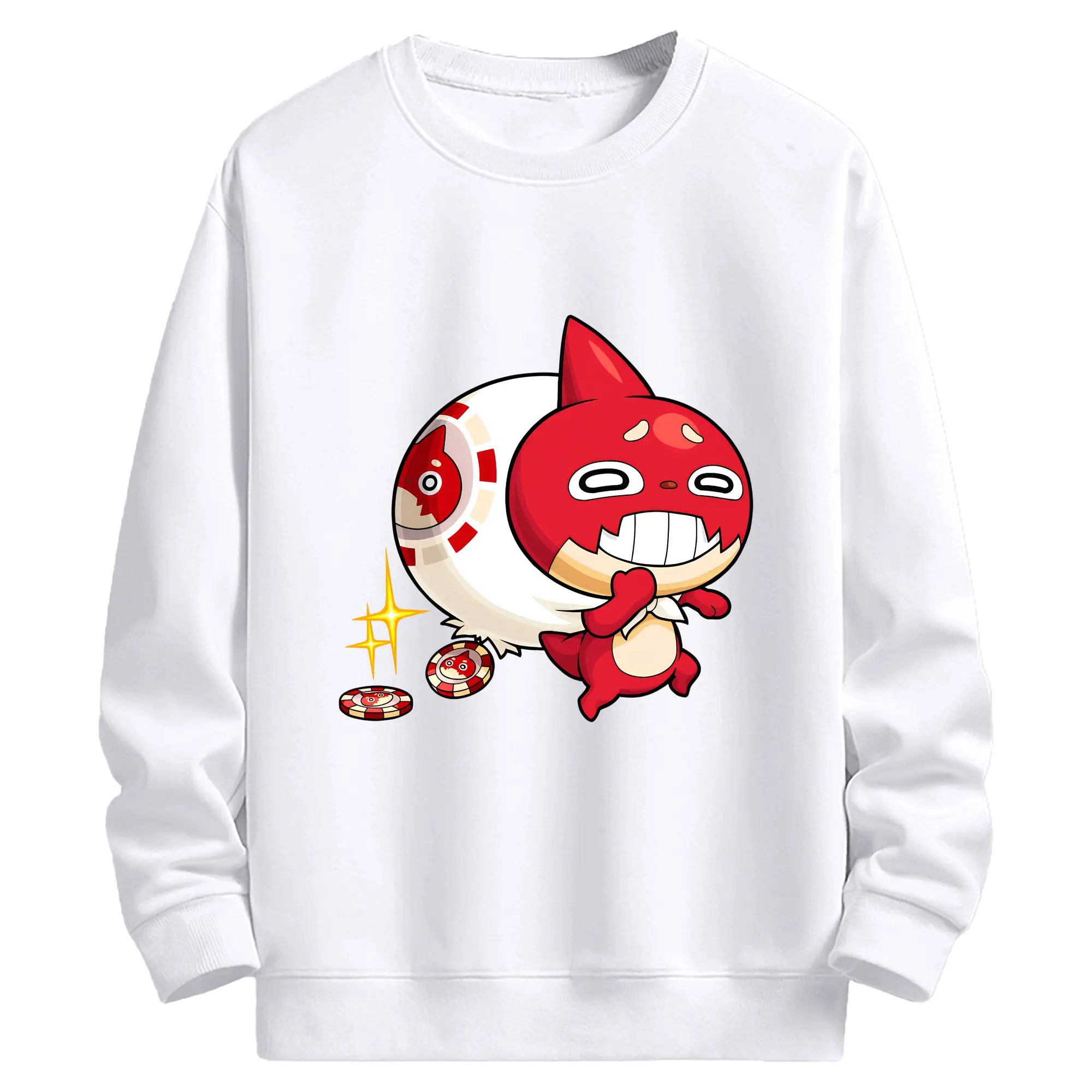 モンスト オラゴン 人気キャラクター 限定グッズ - 高品質 クルーネック スウェット ・ コットン59％ ポリエステル41％ ・ ユニセックス 長袖 トレーナー ・ カジュアル デイリー スポーツ 散歩用