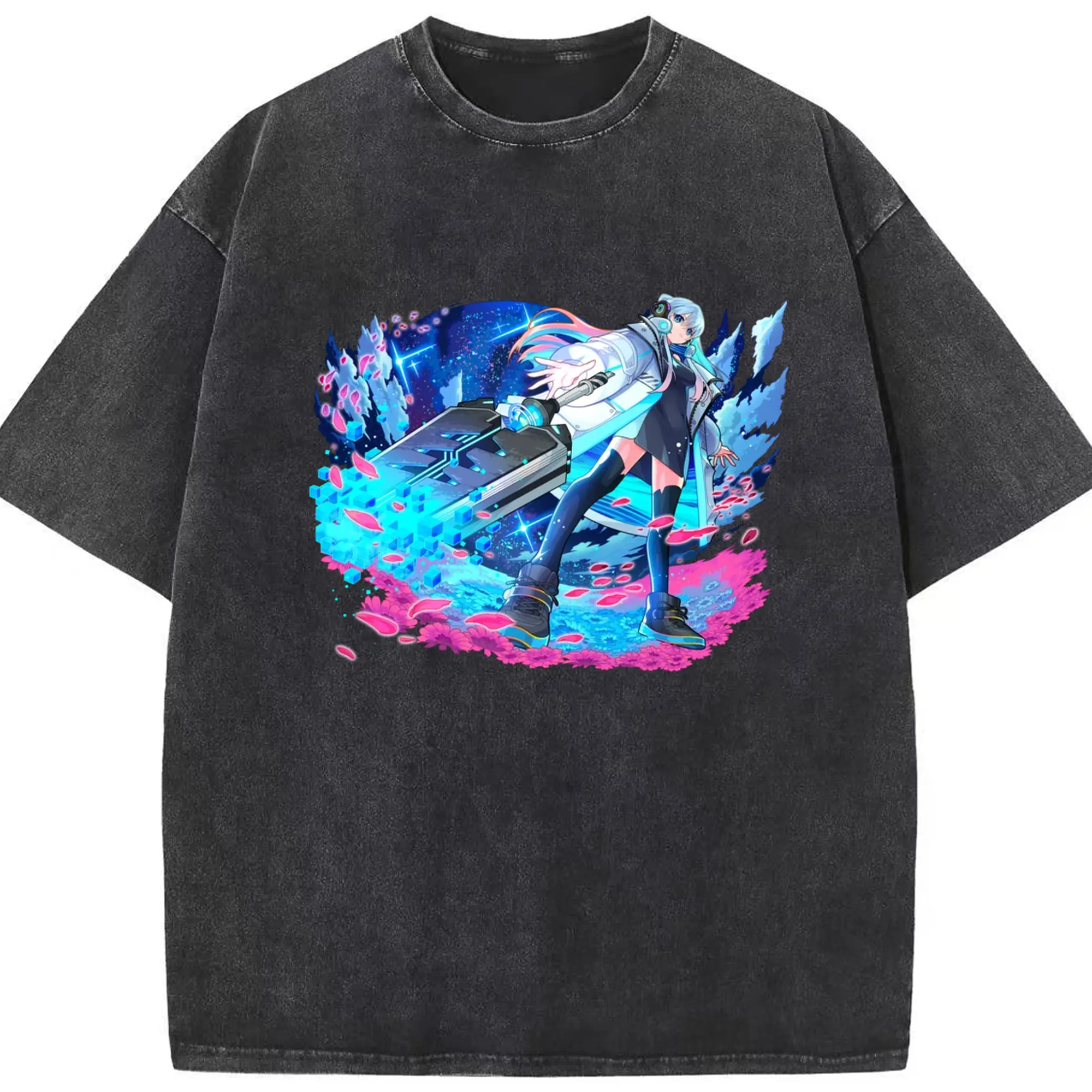 モンスト ネオ 人気キャラクター 限定グッズ - 綿100％ ヴィンテージ風 半袖Tシャツ ・ フロントプリント ・ 柔らか肌触り ・ 通気性 快適 ・ スポーツ カジュアル 外出用