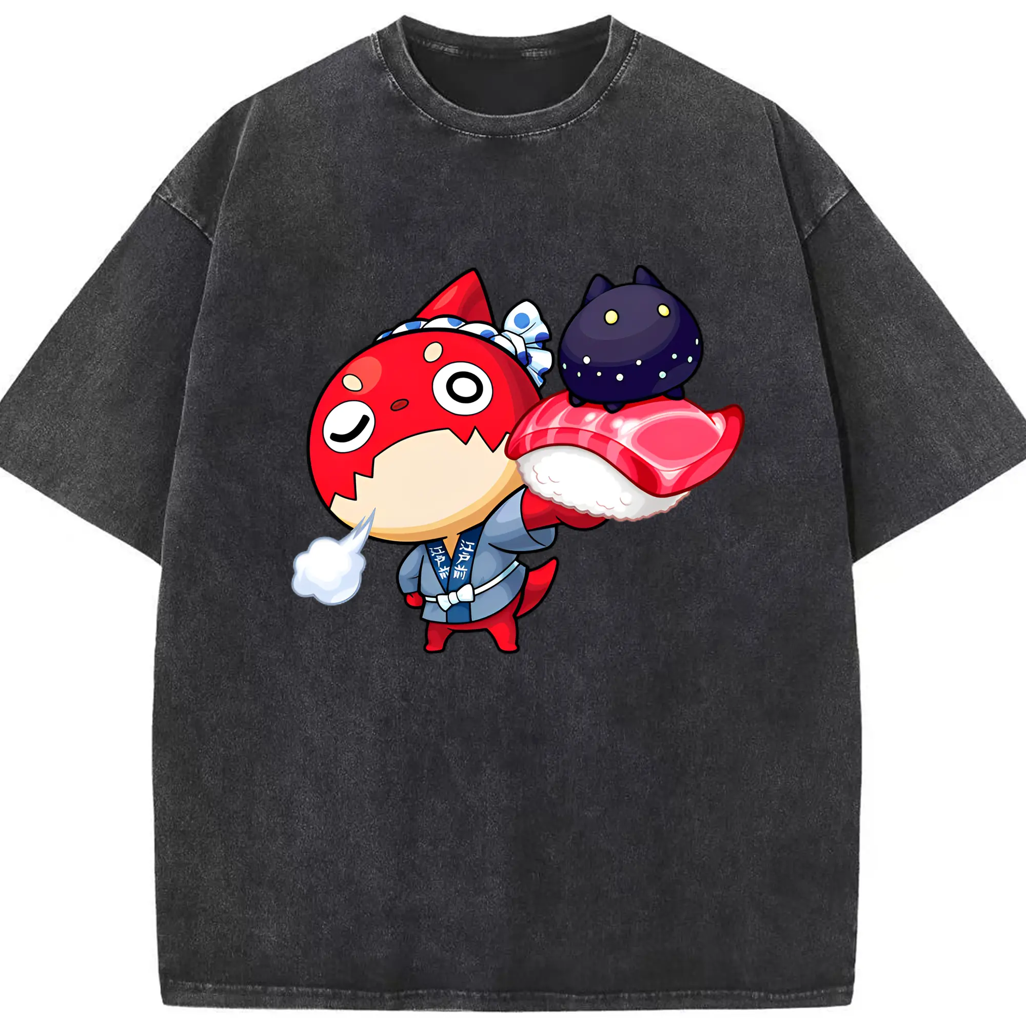 モンスト オラゴン オリジナルデザイン 人気キャラクター - 綿100％ ヴィンテージ風 半袖Tシャツ ・ フロントプリント ・ 柔らか肌触り ・ 通気性 快適 ・ スポーツ カジュアル 外出用