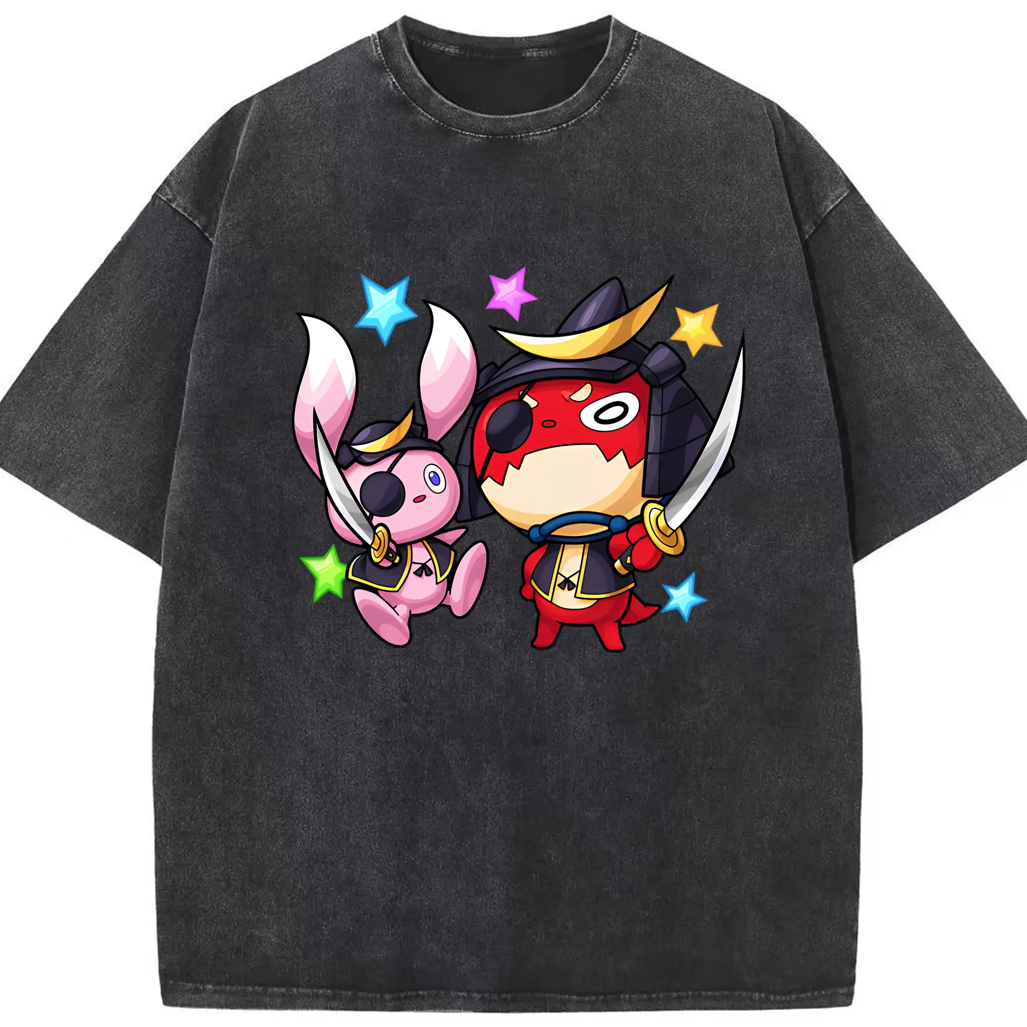 モンスト オラゴン スタイリッシュ 人気キャラクター - 綿100％ ヴィンテージ風 半袖Tシャツ ・ フロントプリント ・ 柔らか肌触り ・ 通気性 快適 ・ スポーツ カジュアル 外出用